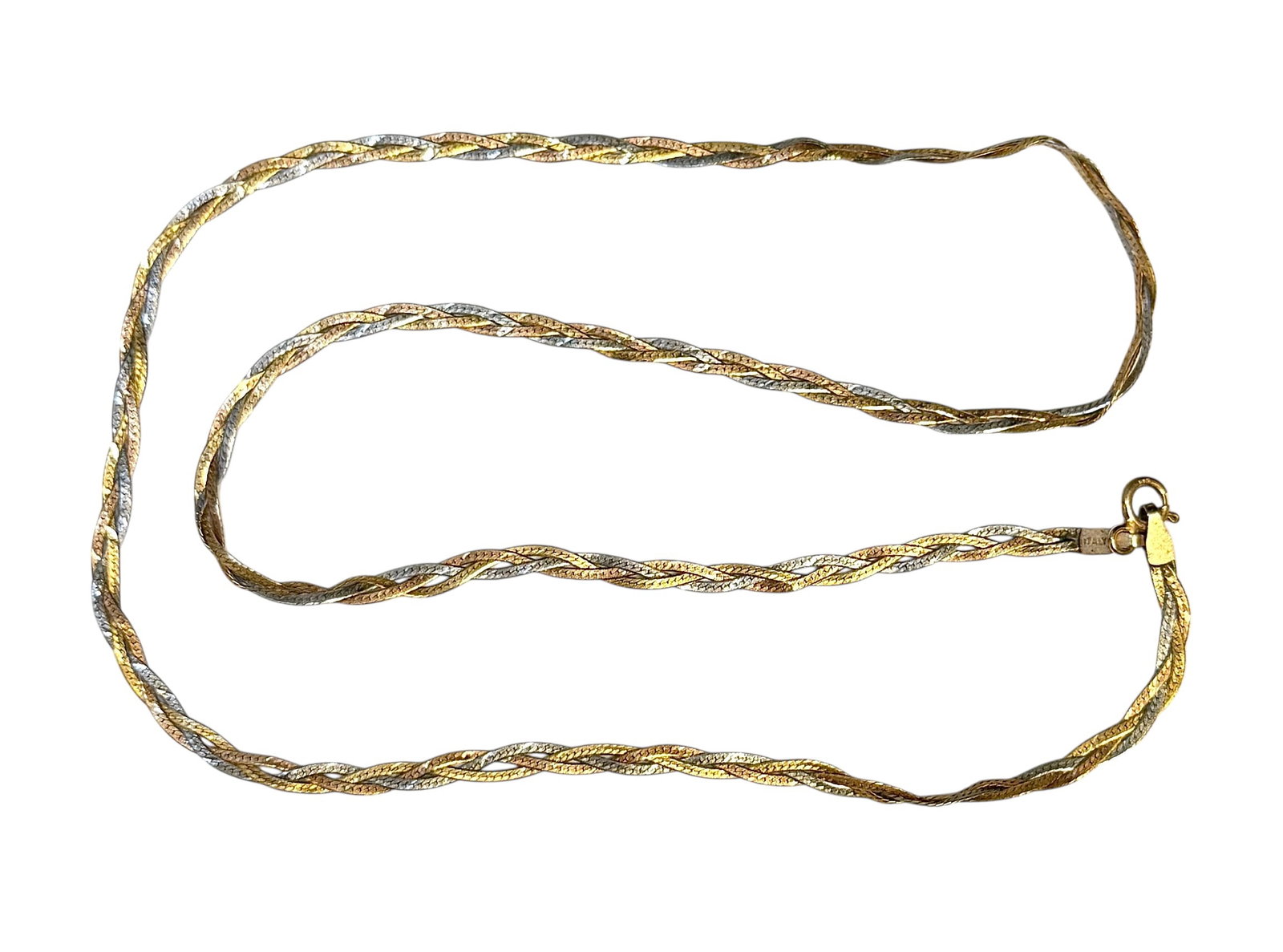 GOLD TRI-TONE HERRINGBONE NECKLACE (1 of 1)