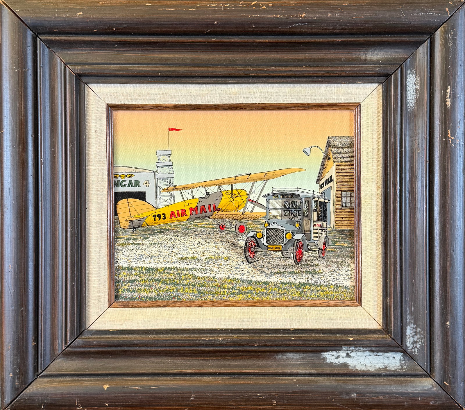 MYSTERY ARTIST - TWO BOYS ETCHING: SIGNED AND TITLED IN GRAPHITE, ARTIST SIGNED ILLEGIBLY, DATED 1965. FRAMED, 13"X13"