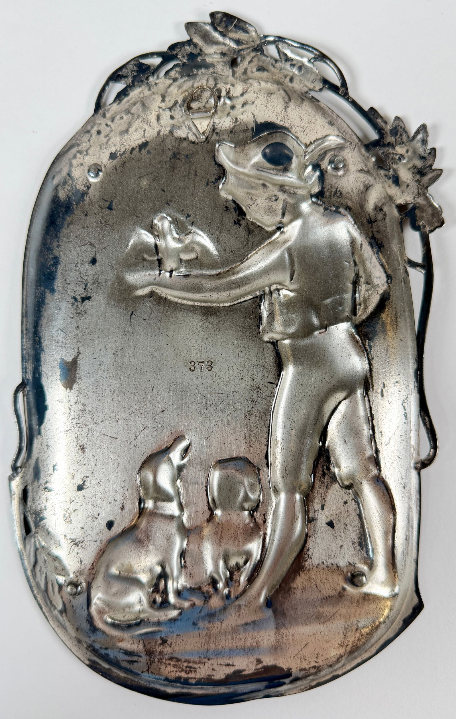 SILVER TONED REPOUSSE TRAY - 2