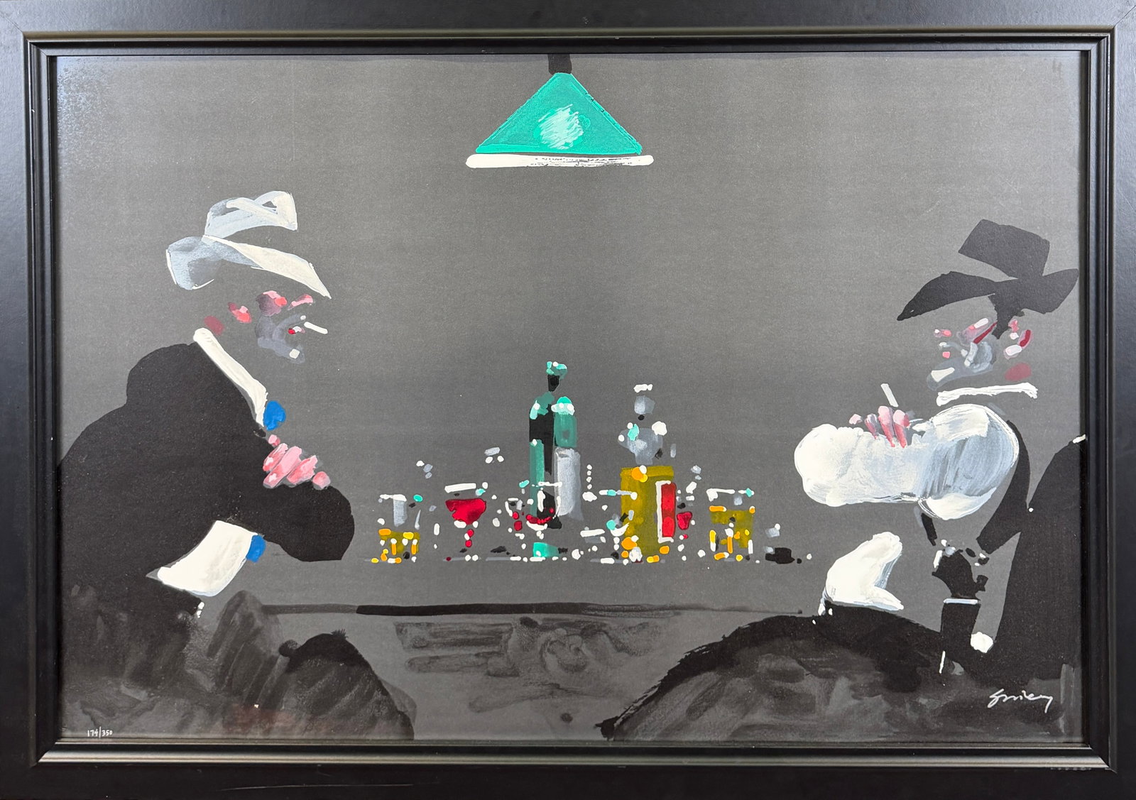 WALDEMAR SWIERZY - PLAY FOR KEEPS: LIMITED EDITION LITHOGRAPH, SIGNED AND NUMBERED 174/350. FRAMED, 35"X50"