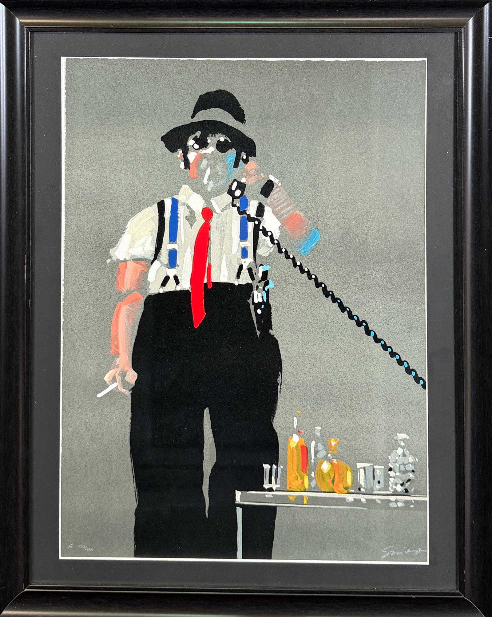 WALDEMAR SWIERZY - IT'S A DEAL: LIMITED EDITION LITHOGRAPH, SIGNED AND NUMBERED 258/350. FRAMED, 32"X26"