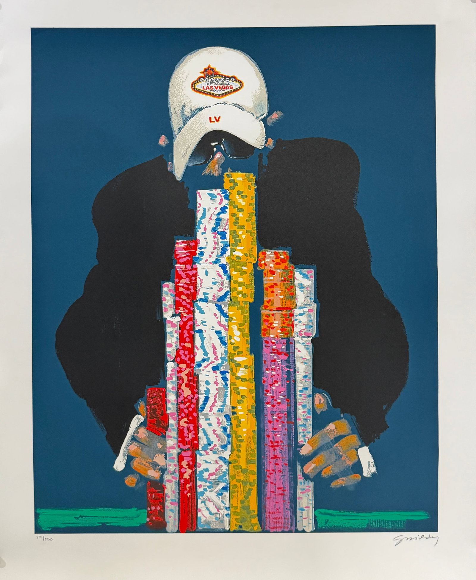 WALDEMAR SWIERZY - FULL HOUSE: LIMITED EDITION LITHOGRAPH, SIGNED AND NUMBERED 221/250. UNMOUNTED, 24"X29.5"