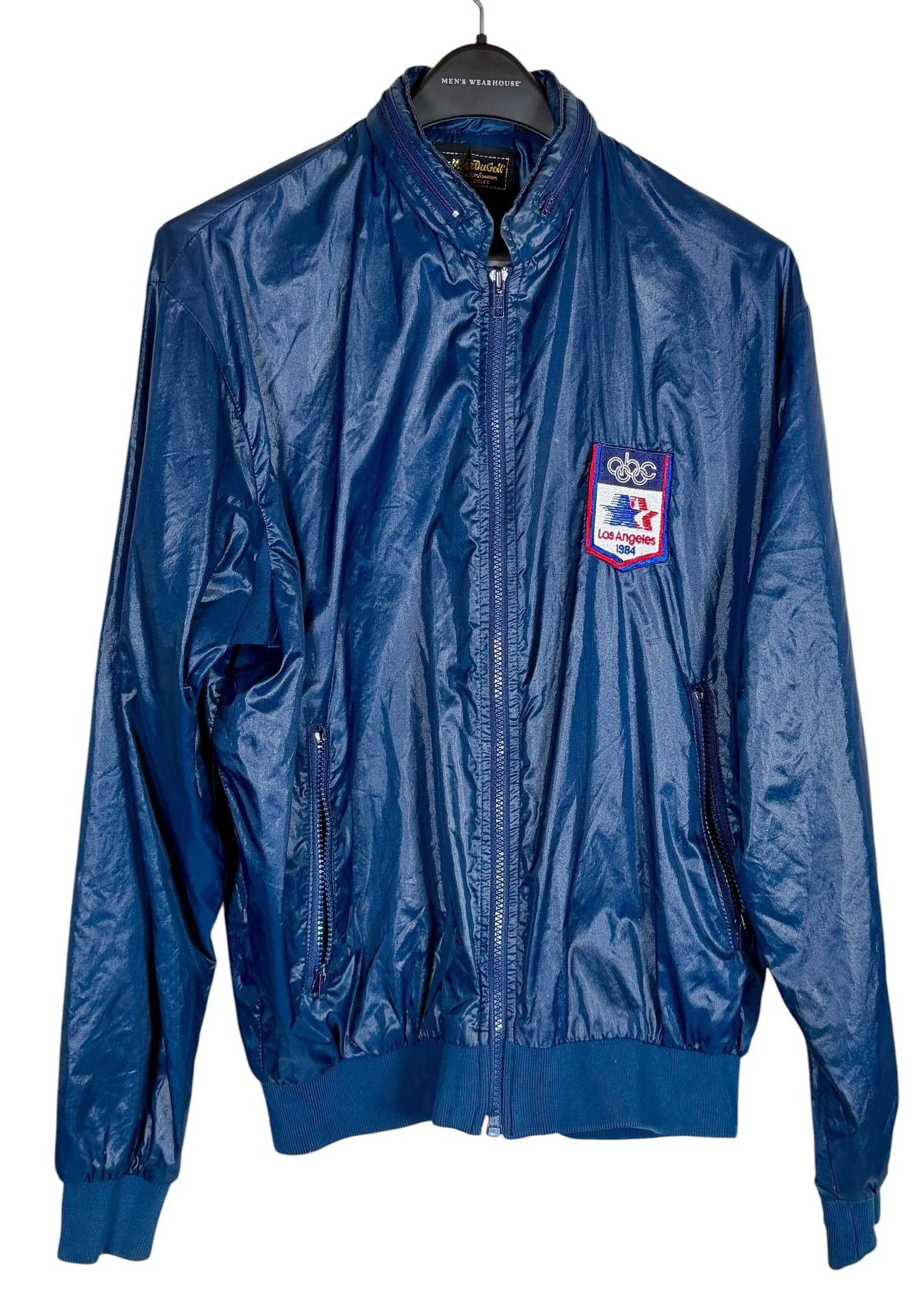LA MODE DU GOLF - ABC 1984 OLYMPICS WINDBREAKER: WINDBREAKER JACKET, PATCH, EMBROIDERED ABC-OLYMPICS LOGO. SIZE Large
