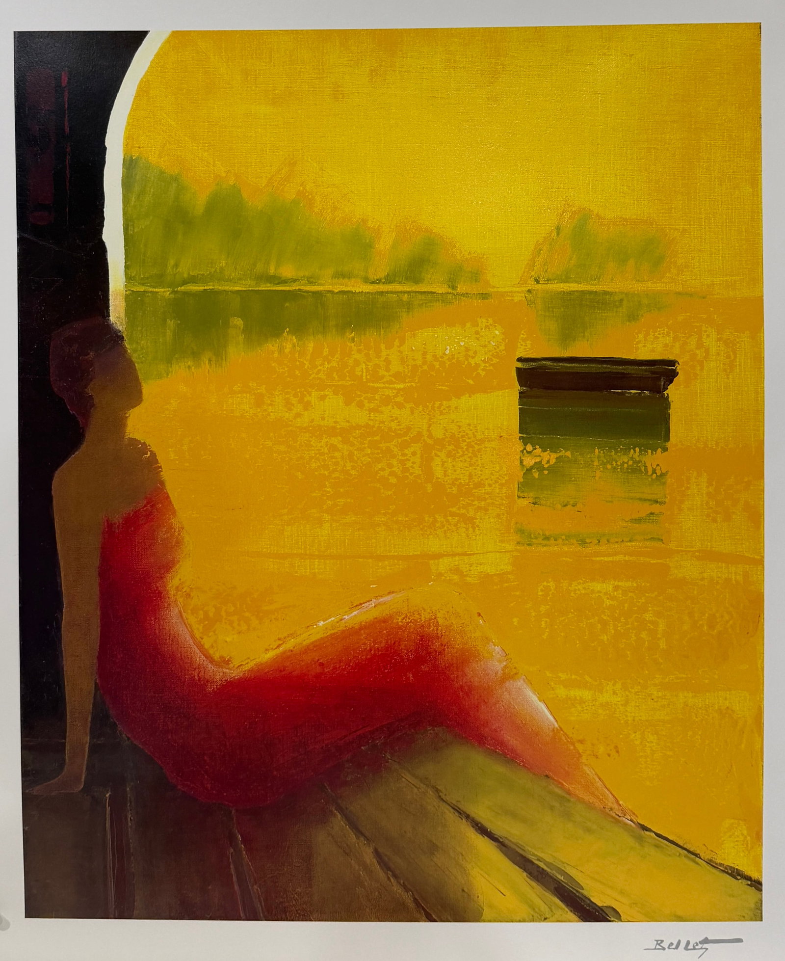 EMILE BELLET - D'OR ET DE REVE: SERIOLITHOGRAPH ON PAPER, SIGNED IN THE LATE. PARK WEST GALLERY APPRAISAL OF $590. UNMOUNTED, WITH CERTIFICATE. 24"X29"