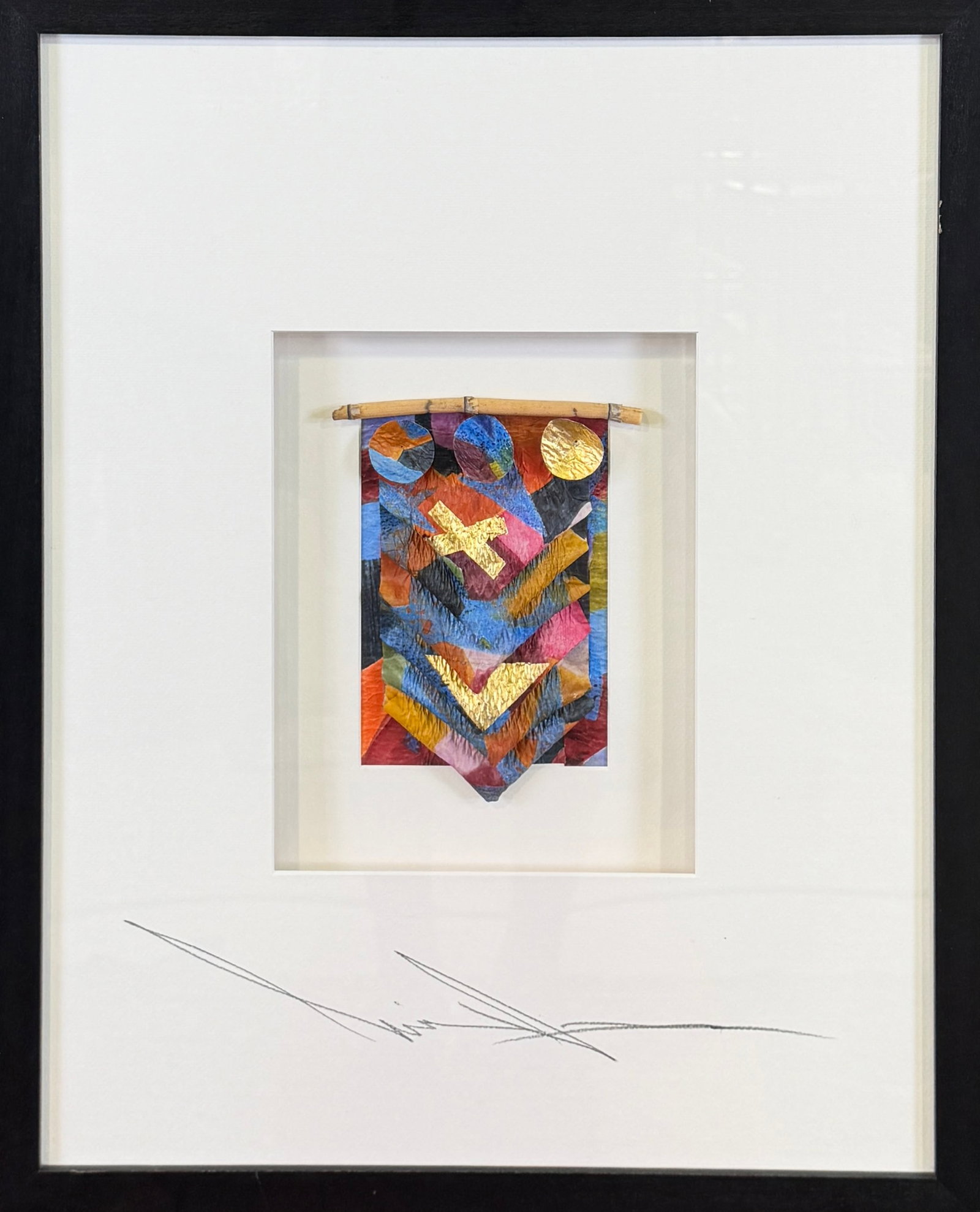 AKIKO SUGIYAMA MIXED MEDIA Art: THREE DIMENSIONAL ART PIECE IN SHADOWBOX FRAME, SIGNED, 17"X21"