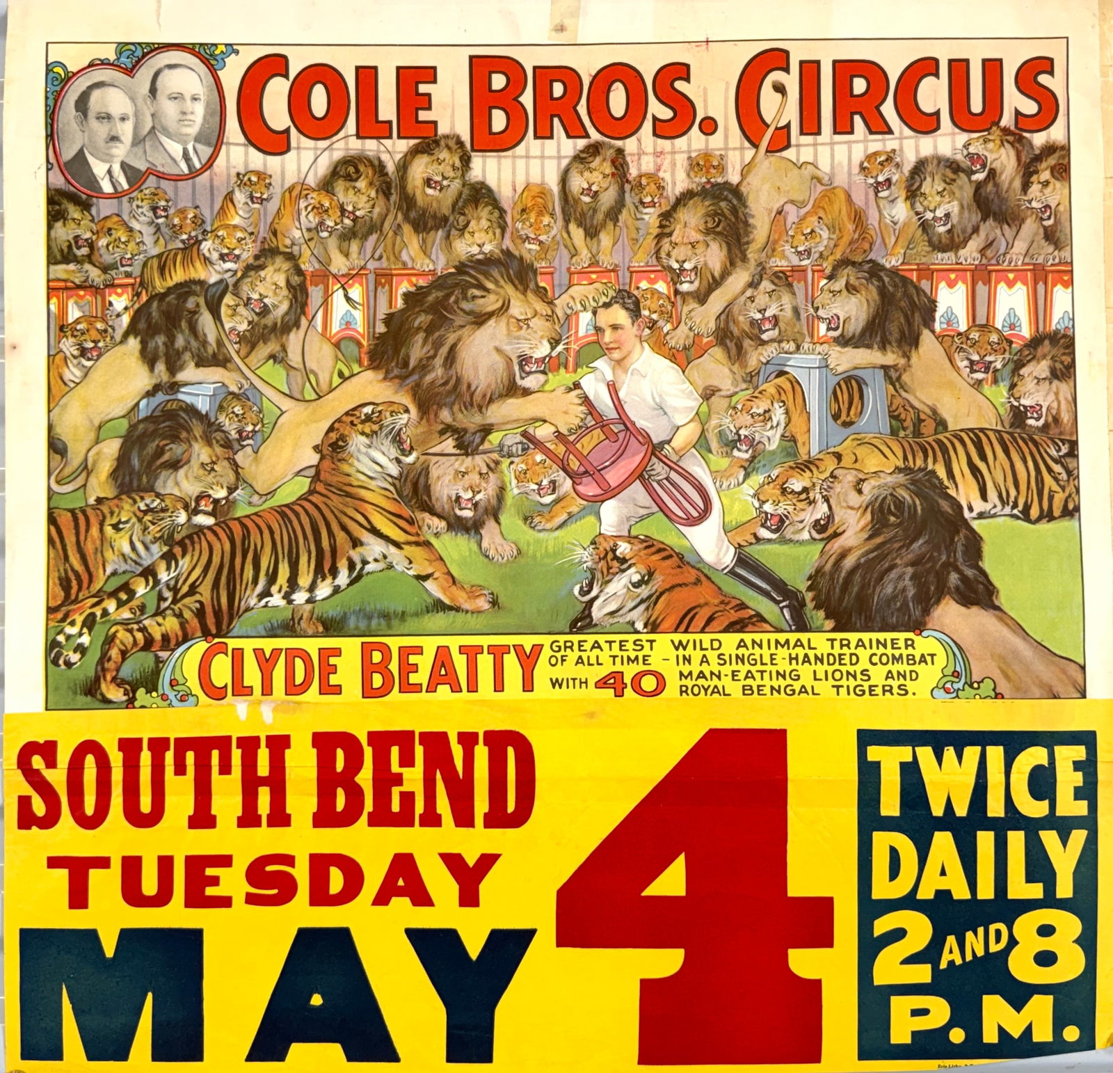 Cole Bros. Circus Poster - Clyde Beatty (1 of 1)