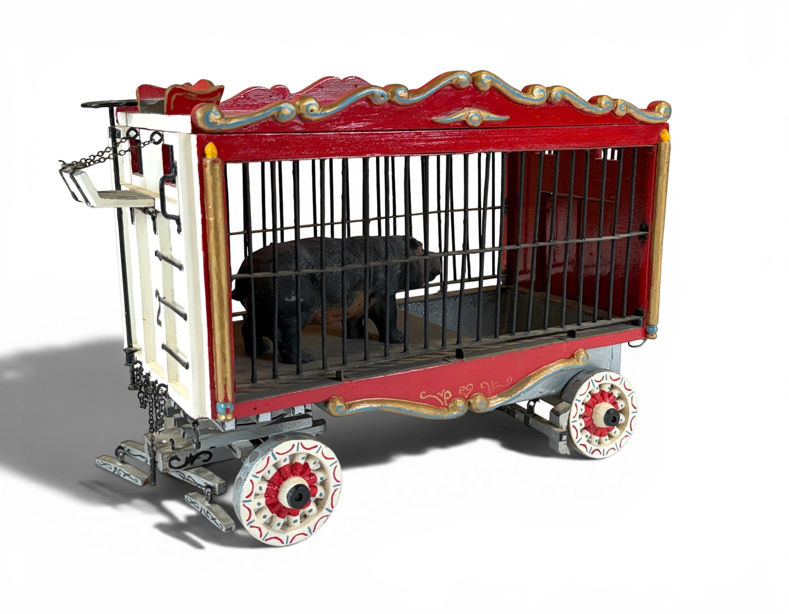 Folk Art Circus Hippopotamus Cage Den Wagon #28 (1 of 5)