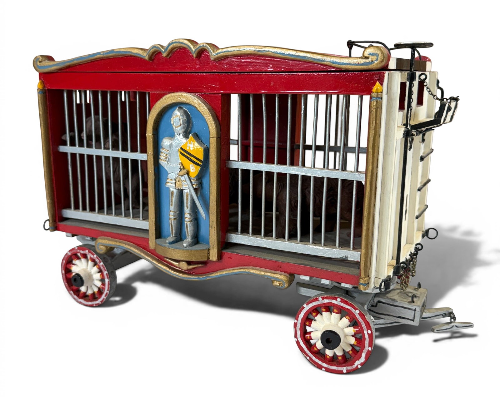 Folk Art Circus Bear Cage Den Wagon #24 (1 of 5)