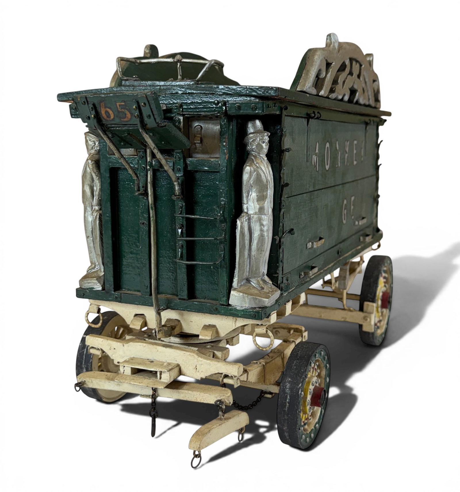 Folk Art Monkey Cage Wagon Model #65 - 2