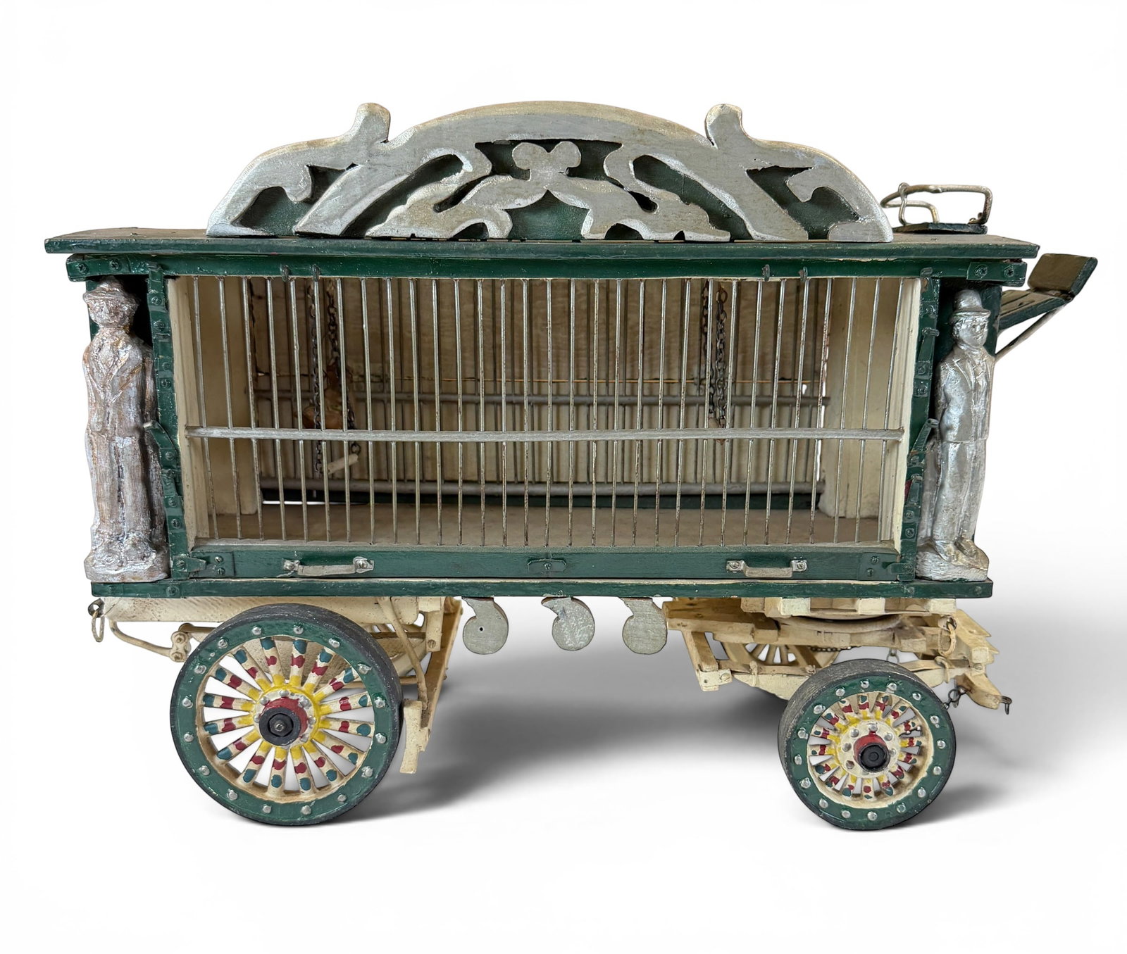 Folk Art Monkey Cage Wagon Model #65 - 3
