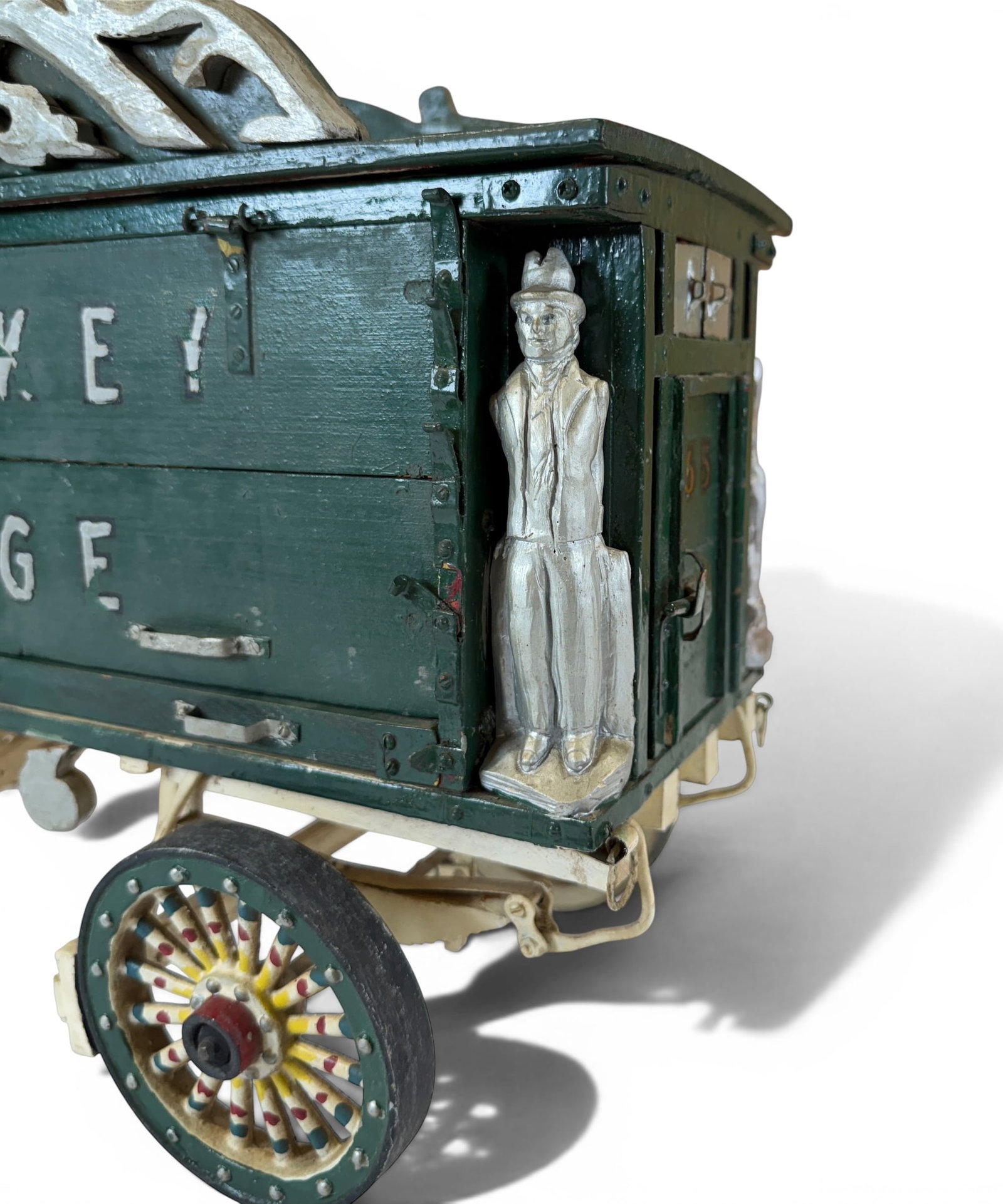 Folk Art Monkey Cage Wagon Model #65 - 5