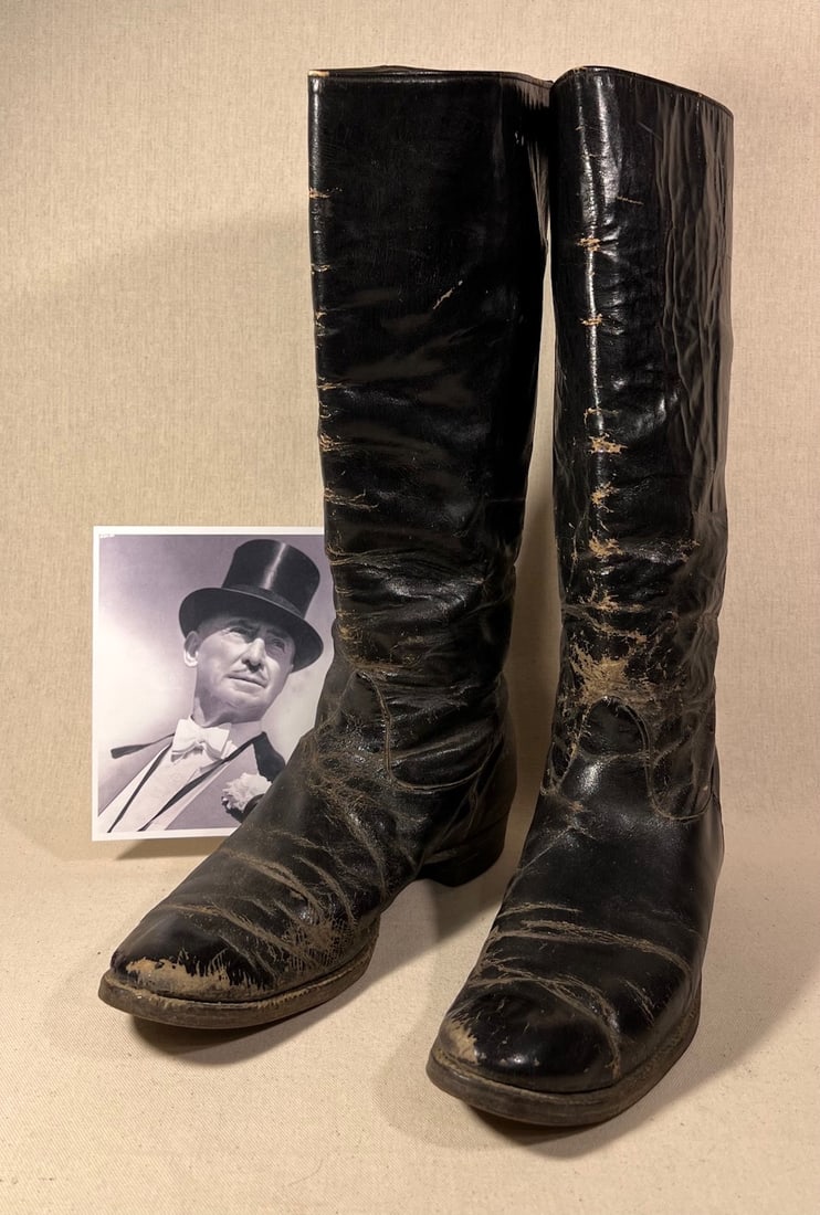 FRED BRADNA - RINGLING RINGMASTER BOOTS: This pair of dress boots belonged to Ringling-Barnum?s legendary Equestrian Director/Ringmaster, Fred Bradna (1872-1955), and were worn with his traditional wardrobe while with the Greatest Show on Ea
