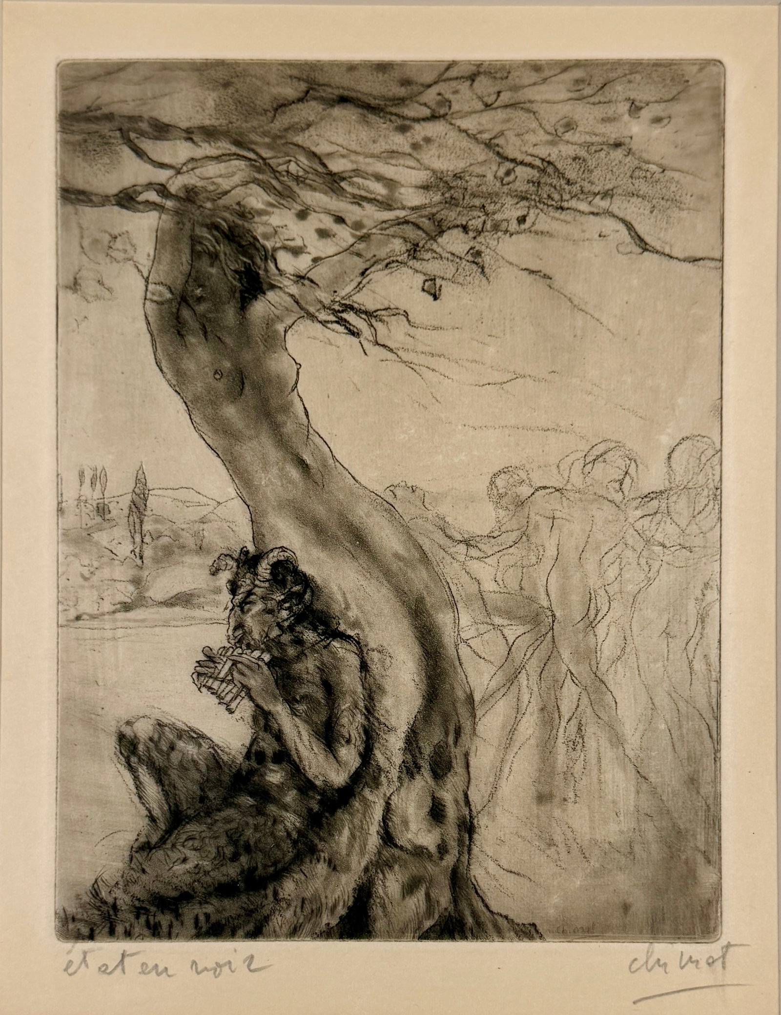 EDOUARD CHIMOT SIGNED ENGRAVING - 2