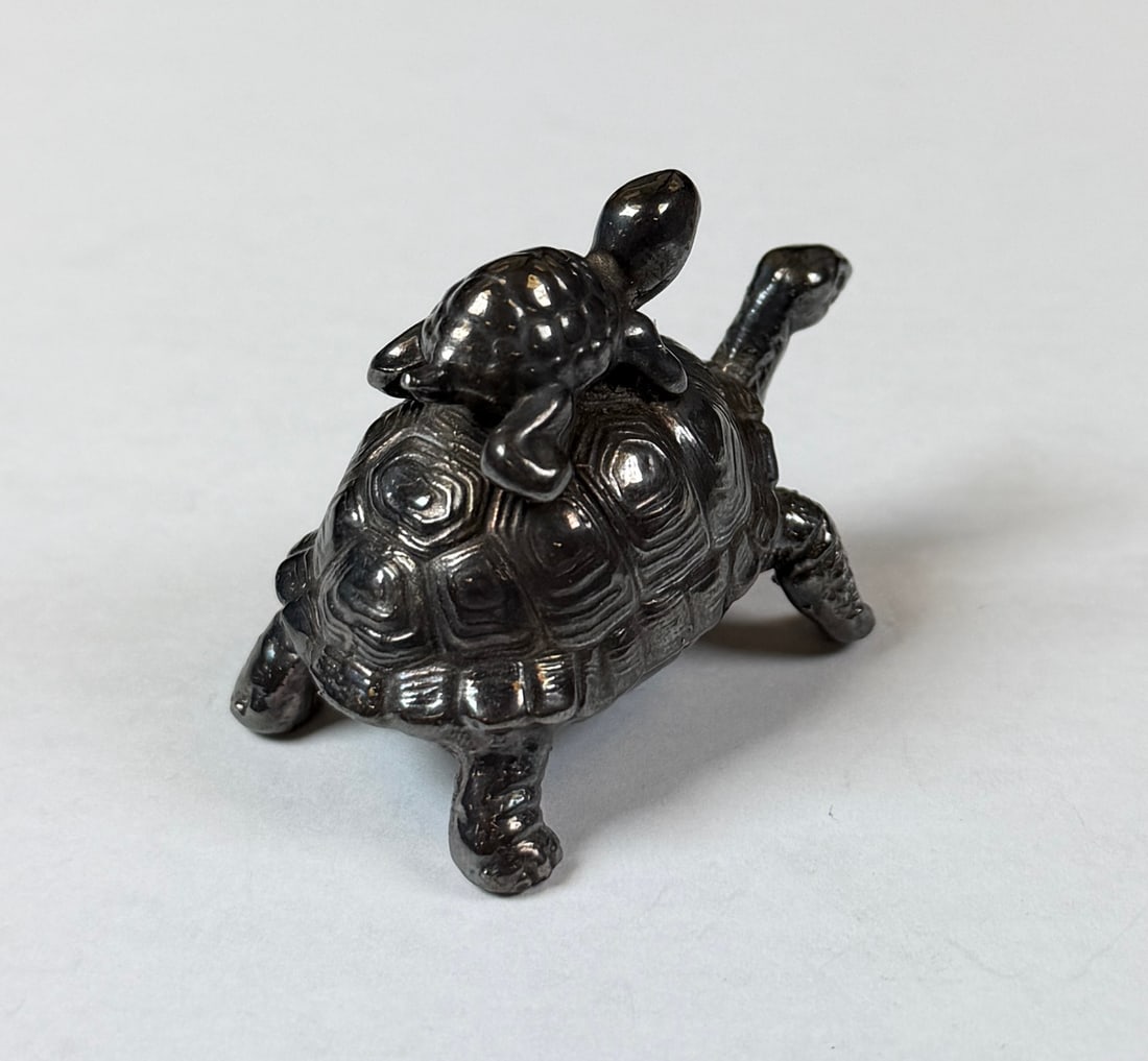 STERLING SILVER FIGURAL TURTLES - 2