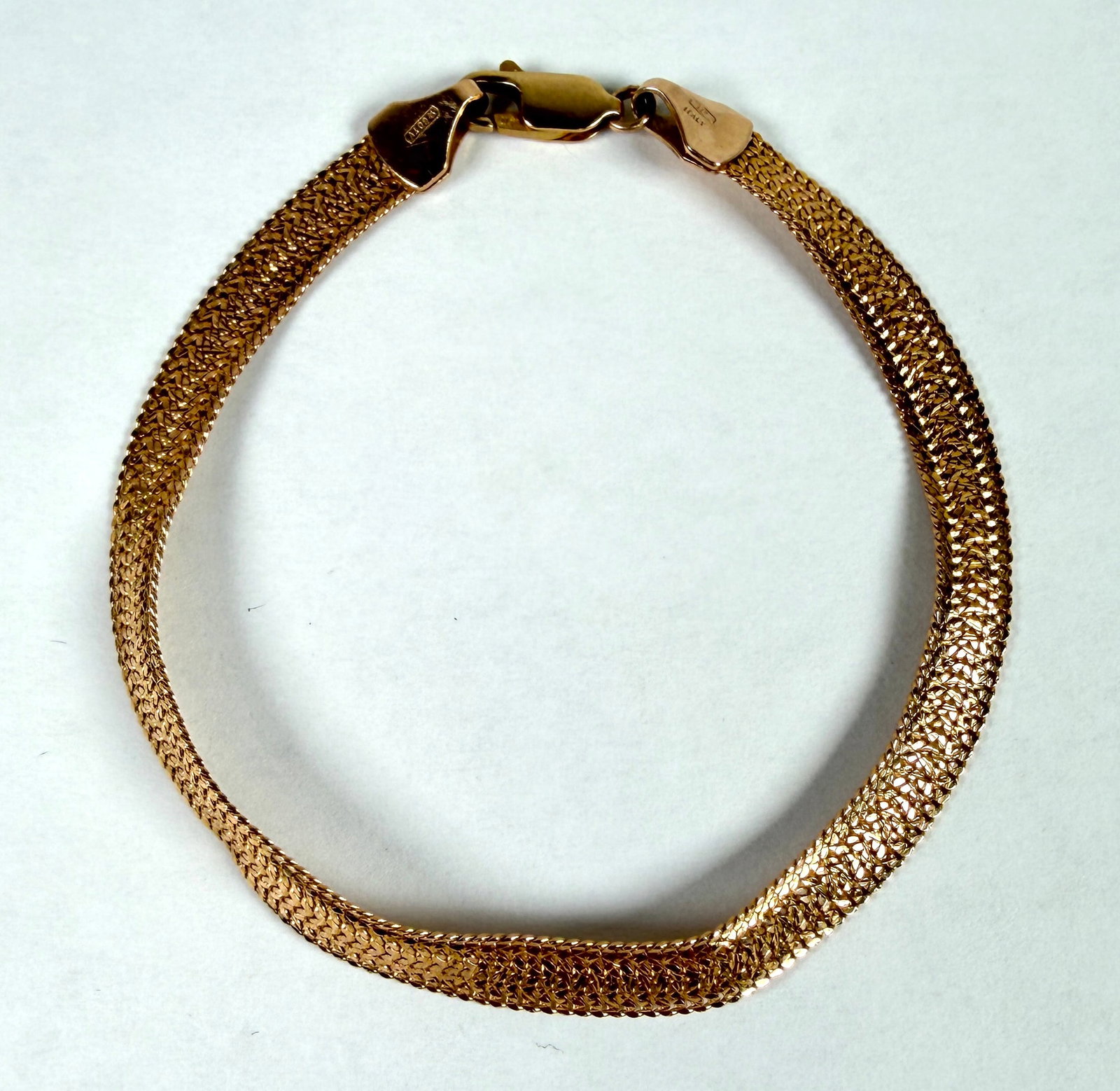 14K GOLD HERRINGBONE BRACELET (1 of 2)