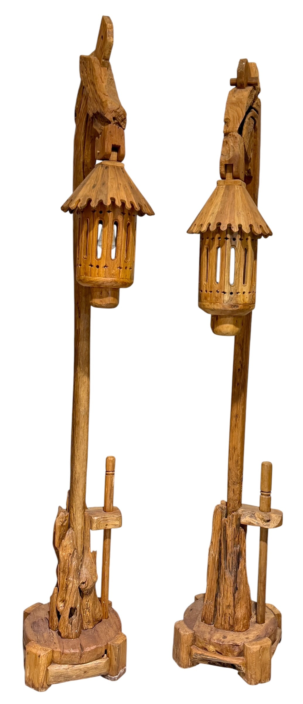 MONUMENTAL WOODEN LANTERN FLOOR LAMPS (1 of 3)