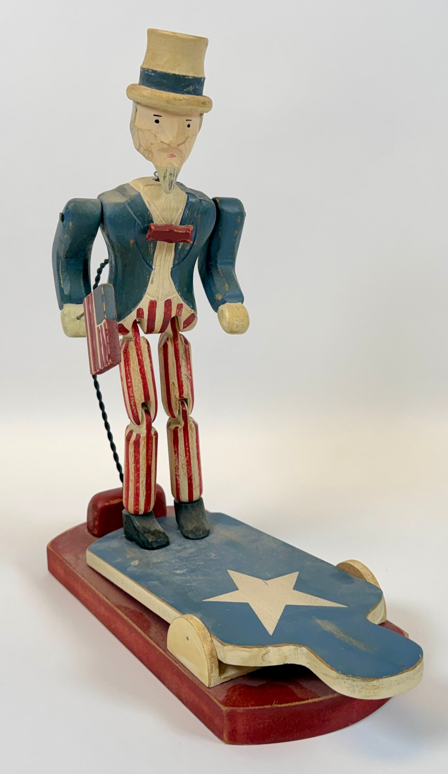 FOLK ART UNCLE SAM MECHANICAL DANCER (1 of 3)