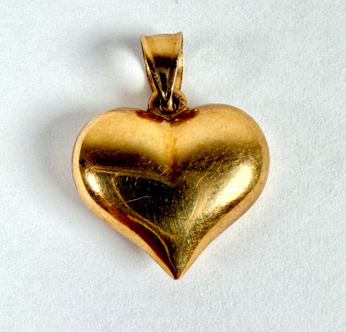 14K GOLD PUFFY HEART PENDANT (1 of 1)