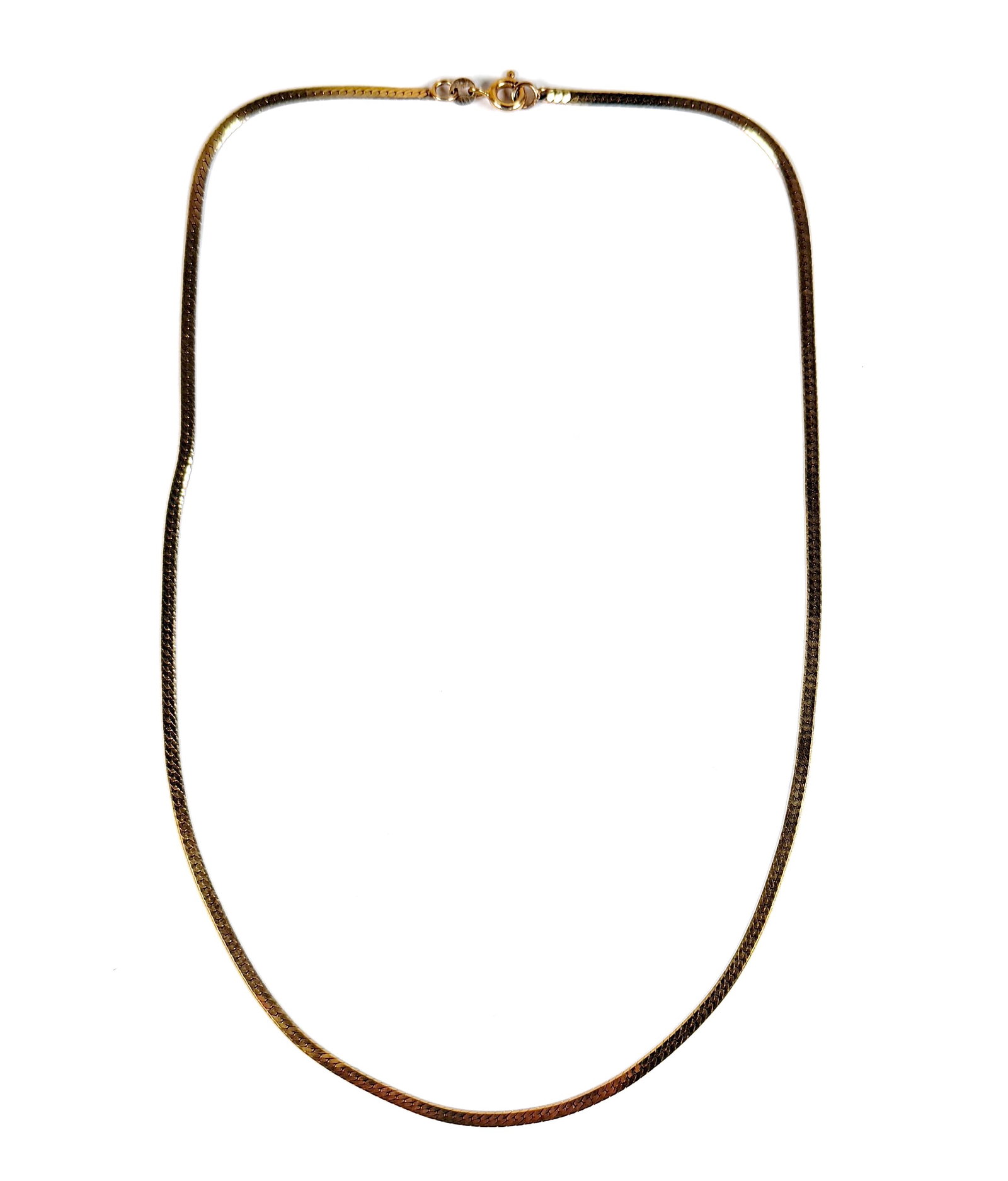 14K GOLD HERRINGBONE NECKLACE: 4.5 GRAMS. 17"