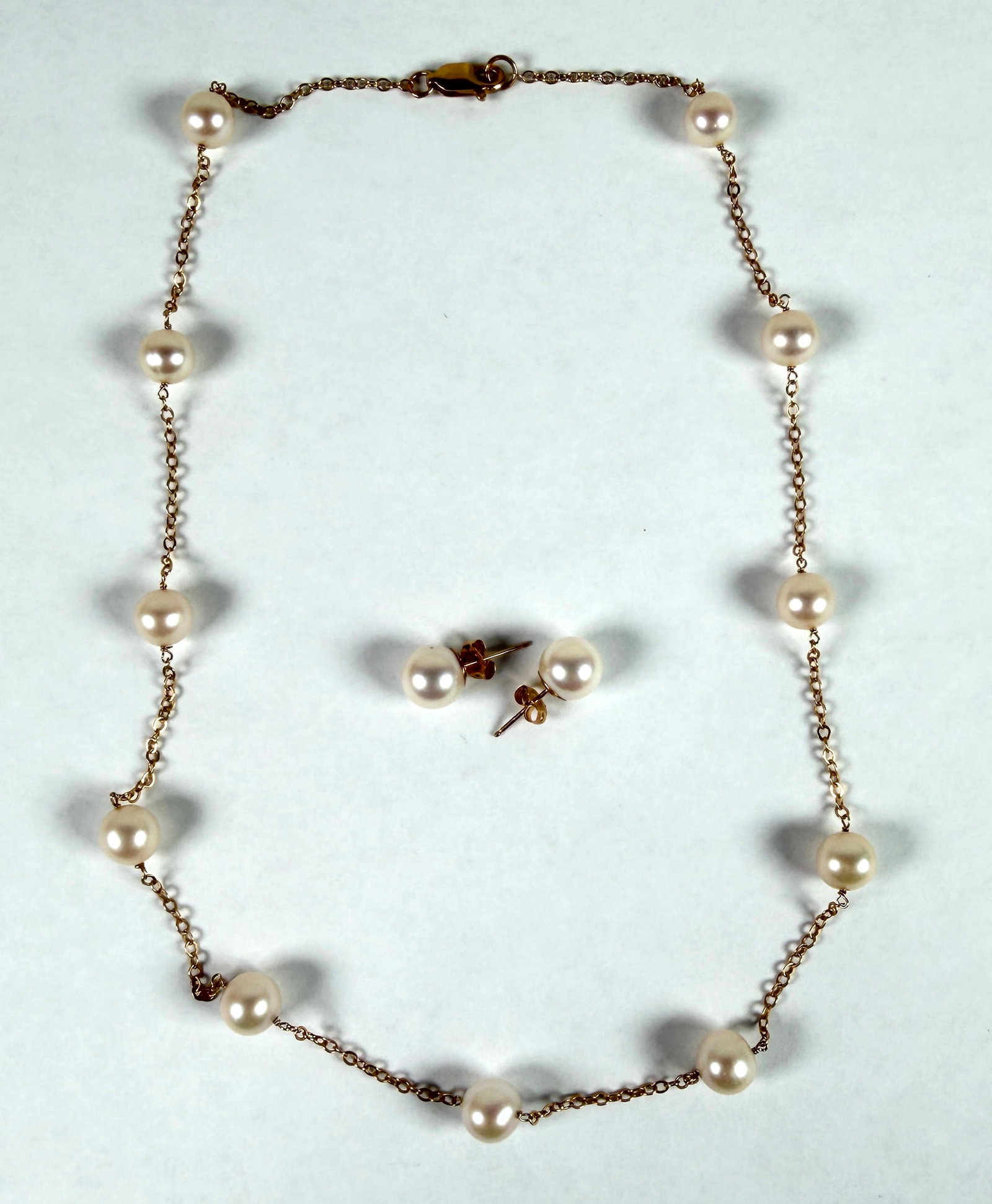 14K GOLD WITH PEARLS JEWELRY SET (1 of 2)