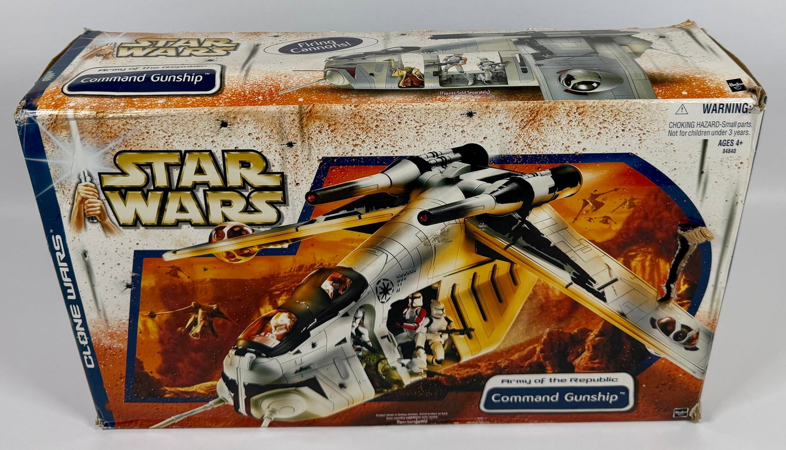 STAR WARS - HASBRO TOYS - COMMAND GUNSHIP: 2003 HASBRO TOYS - ARMY OF THE REPUBLIC - COMMAND GUNSHIP. OPEN BOX, COMPLETE. CARTON IS 13"X20"X6"