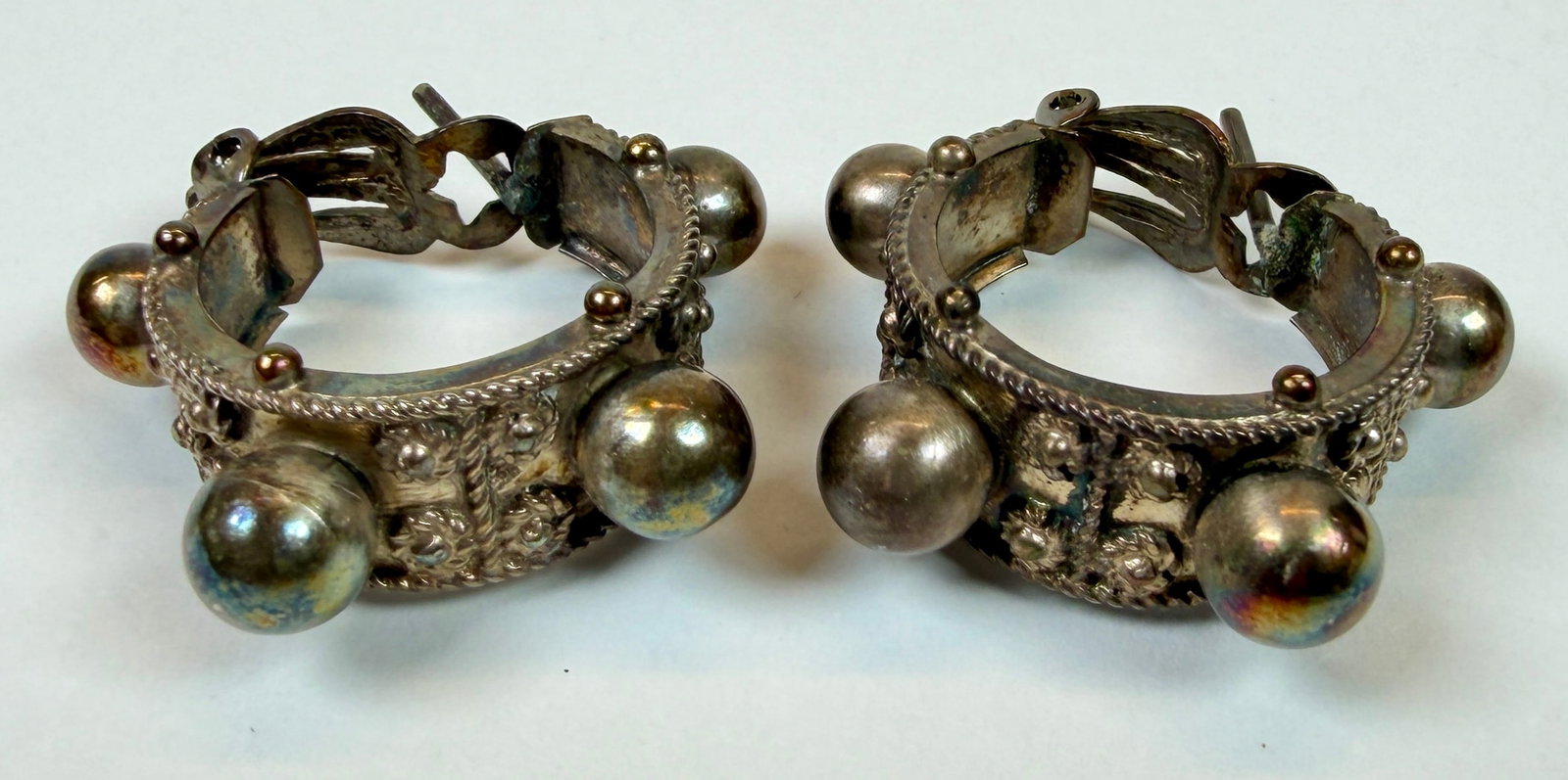 ORNATE SILVER TONED EARRINGS (1 of 3)