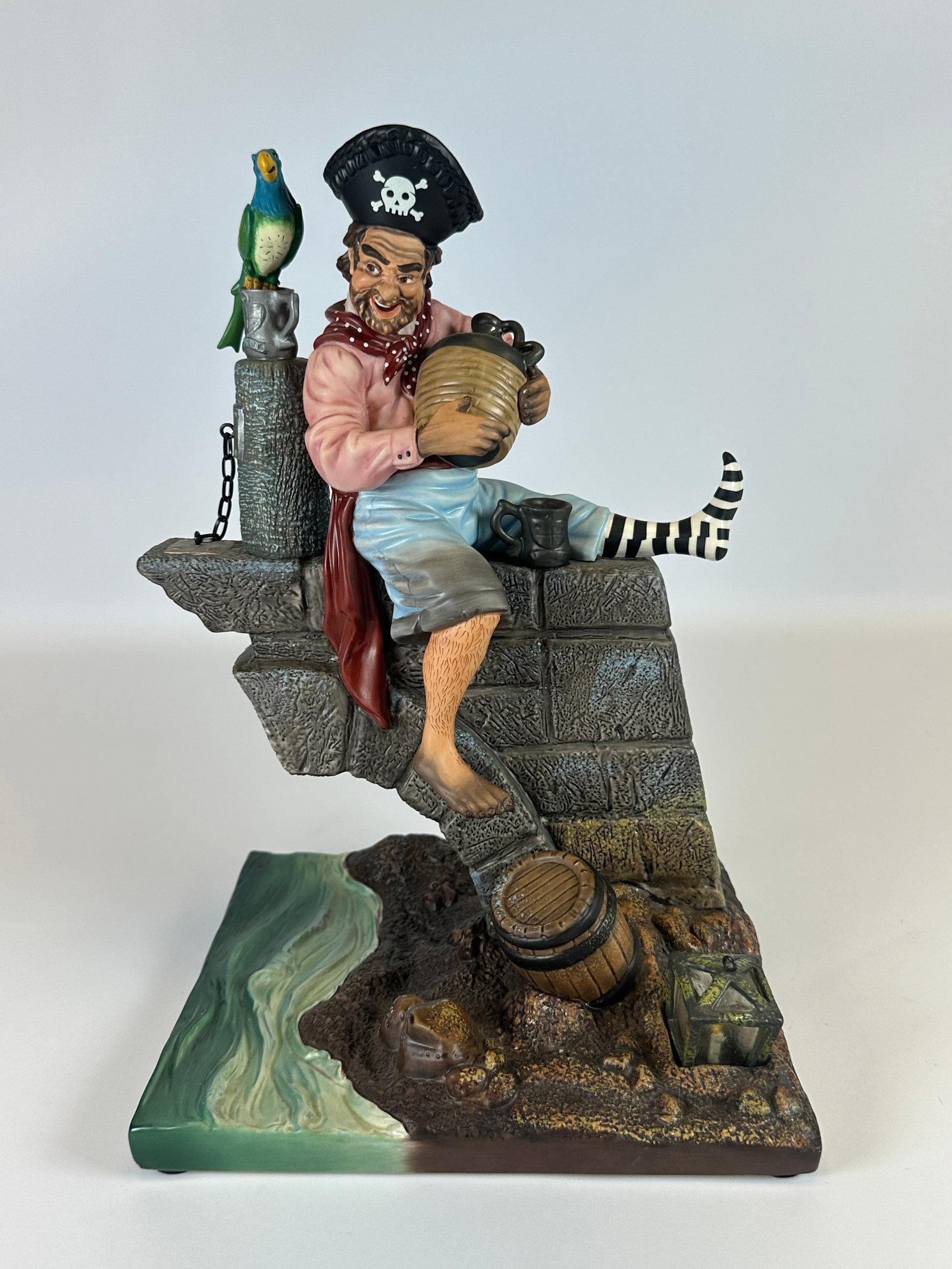 WALT DISNEY CLASSICS COLLECTION - PIRATES OTC: PIRATES OF THE CARIBBEAN - A PIRATE'S LIFE FOR ME, PIRATE ON BRIDGE. CERAMIC FIGURE. NO BOX. REQUIRES THIRD PARTY SHIPPING. 12"H