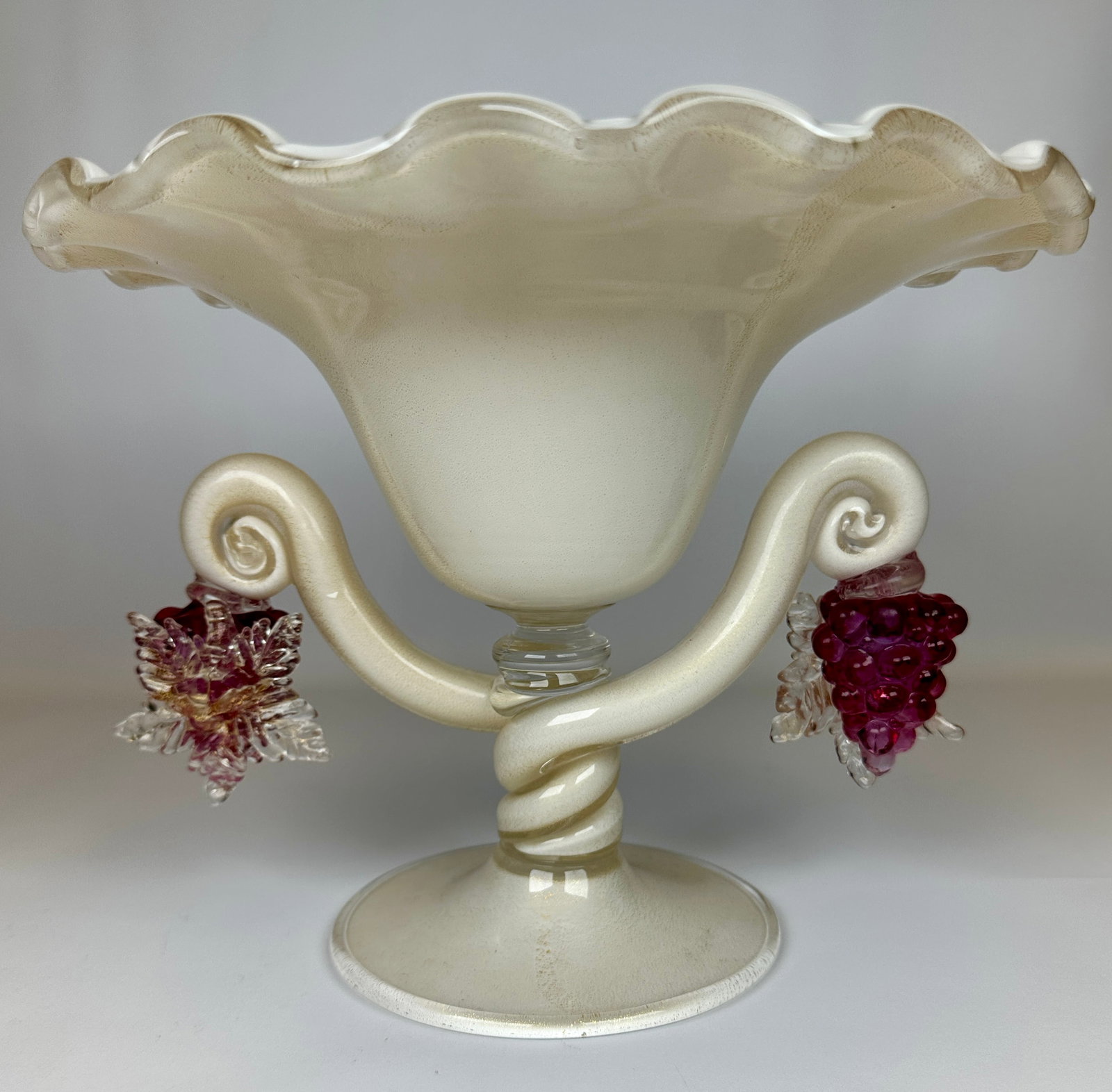 ALFREDO BARBINI MURANO ART GLASS COMPOTE (1 of 2)
