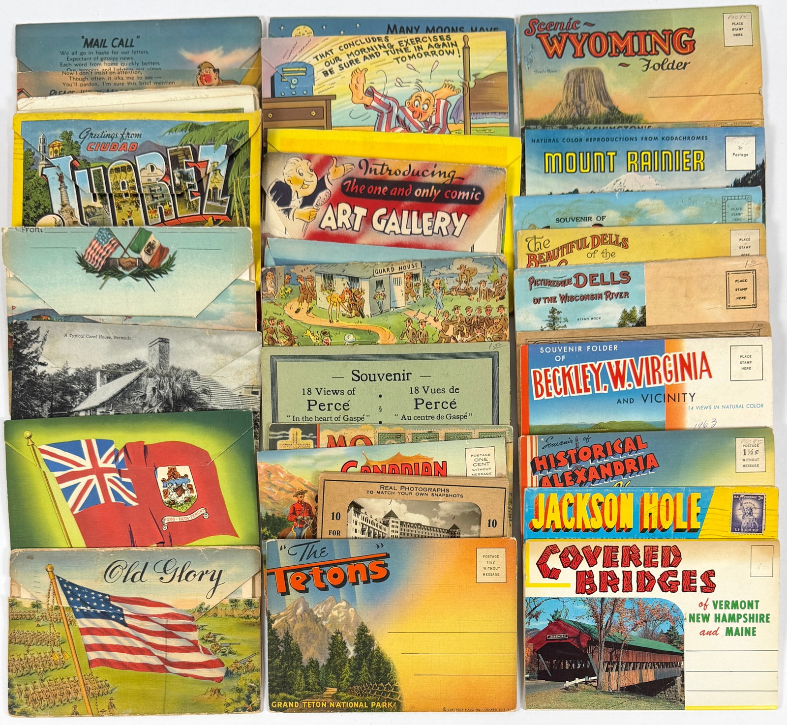 COLLECTION OF OVER 100 POSTCARD SETS - FOLDERS (1 of 2)