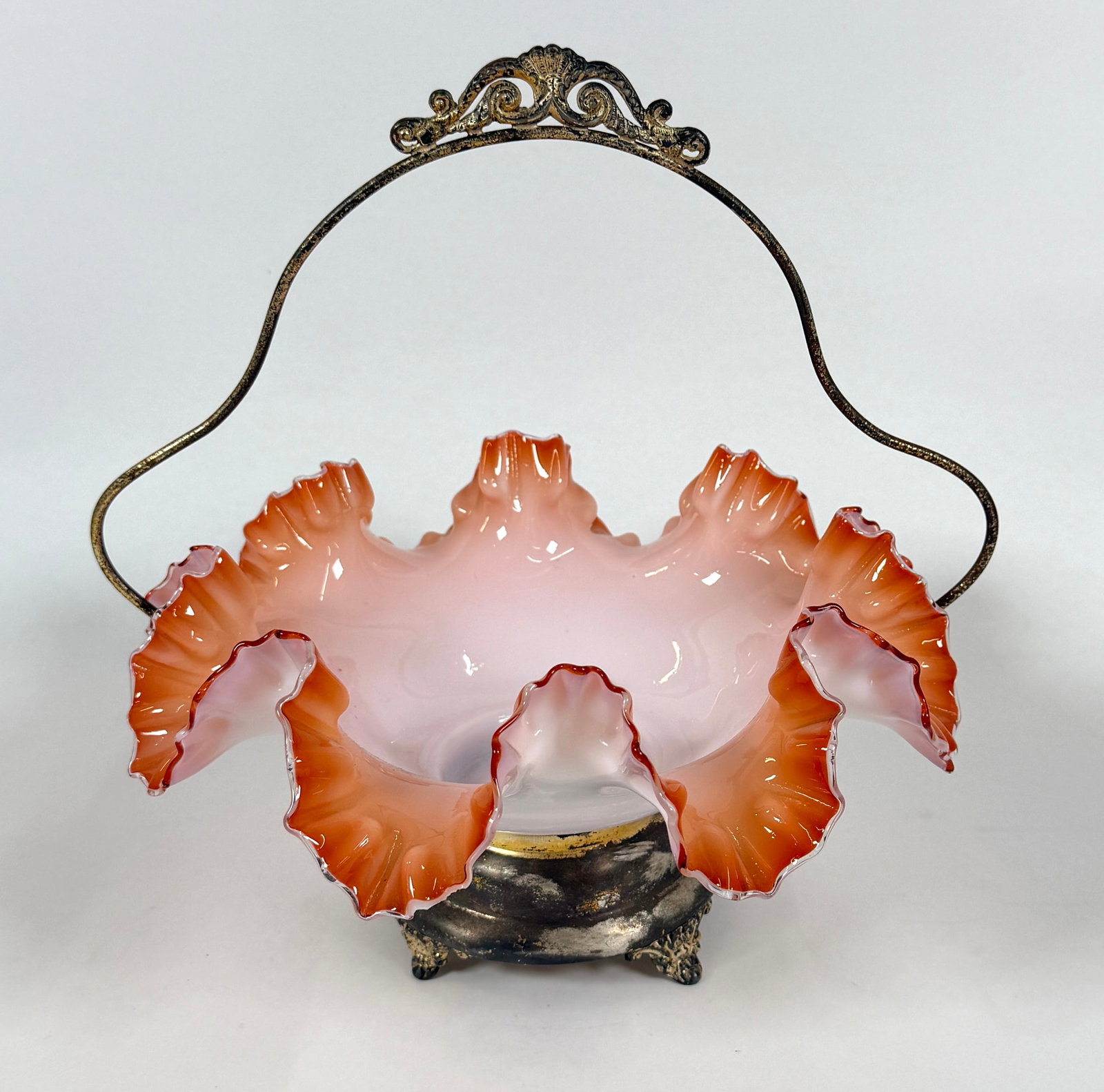 PAIR - VICTORIAN BRIDE'S BASKETS - 3