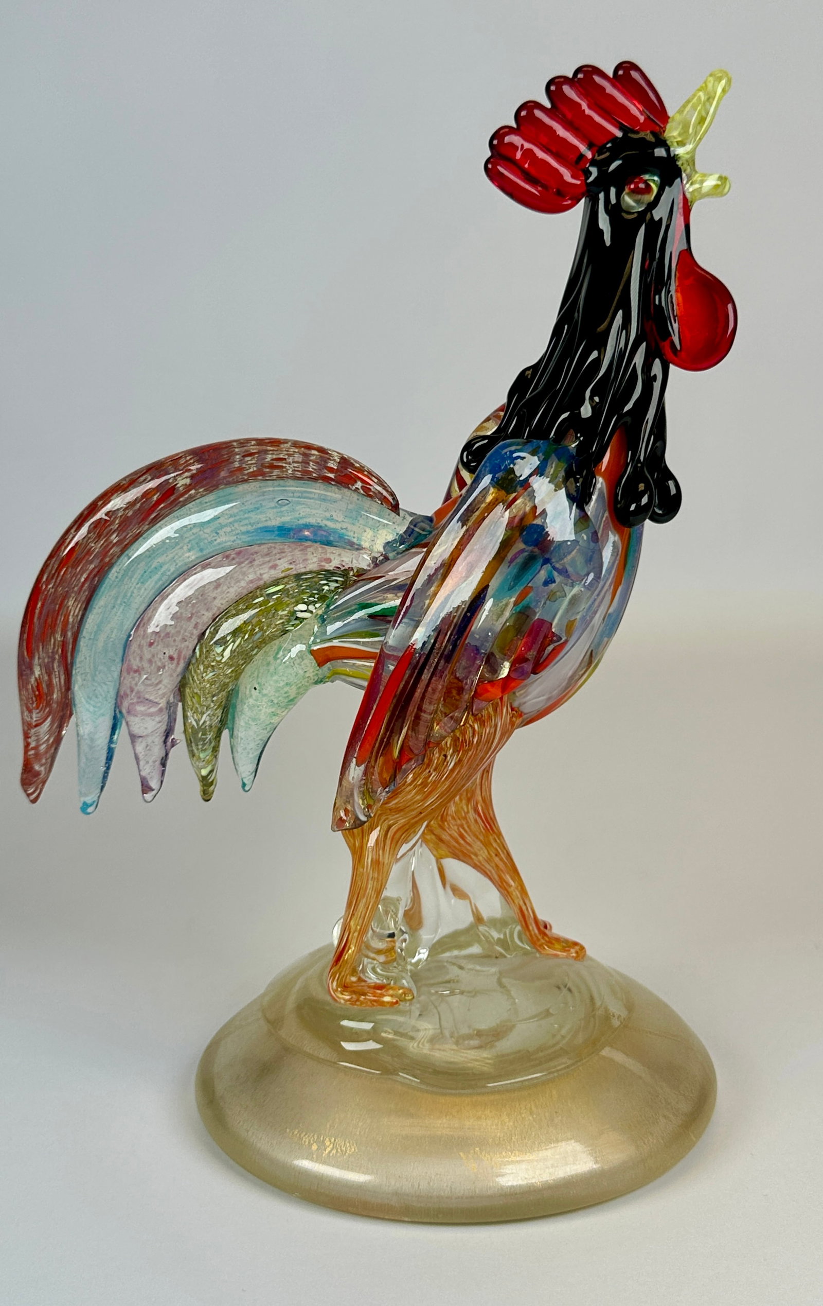 ART GLASS ROOSTER FIGURE (1 of 1)
