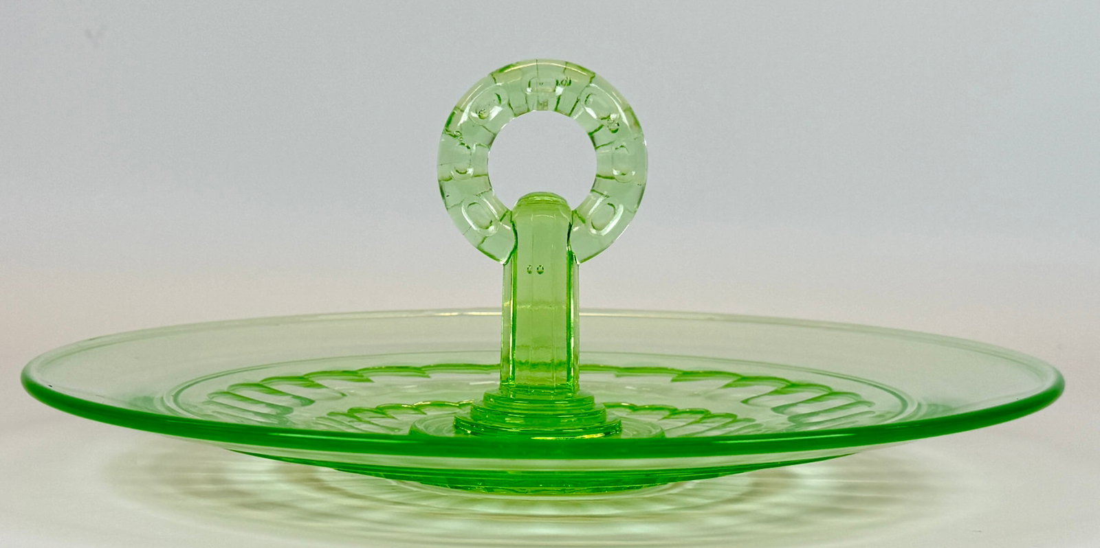 URANIUM GLASS SERVING TRAY - 2
