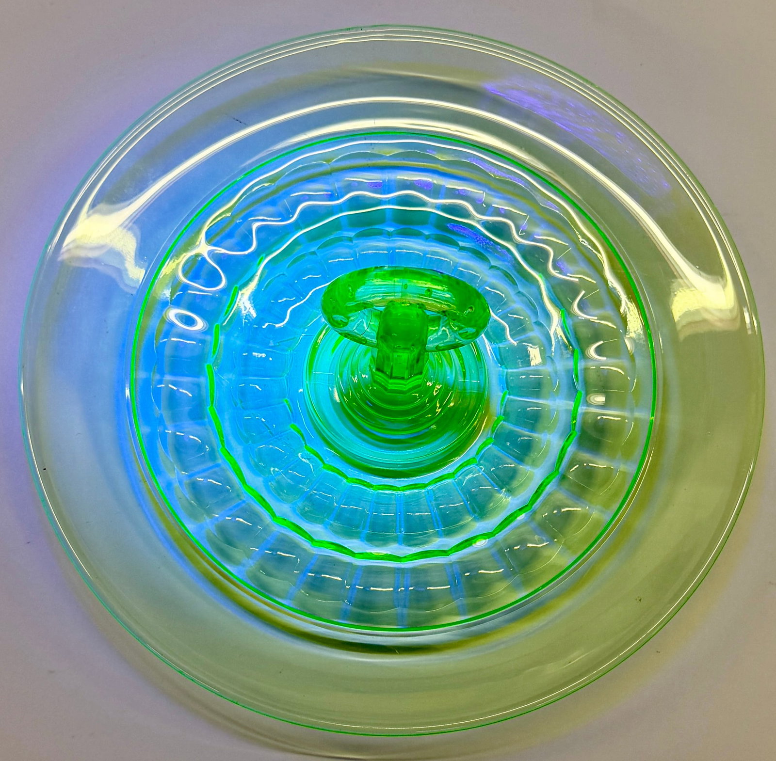 URANIUM GLASS SERVING TRAY - 4