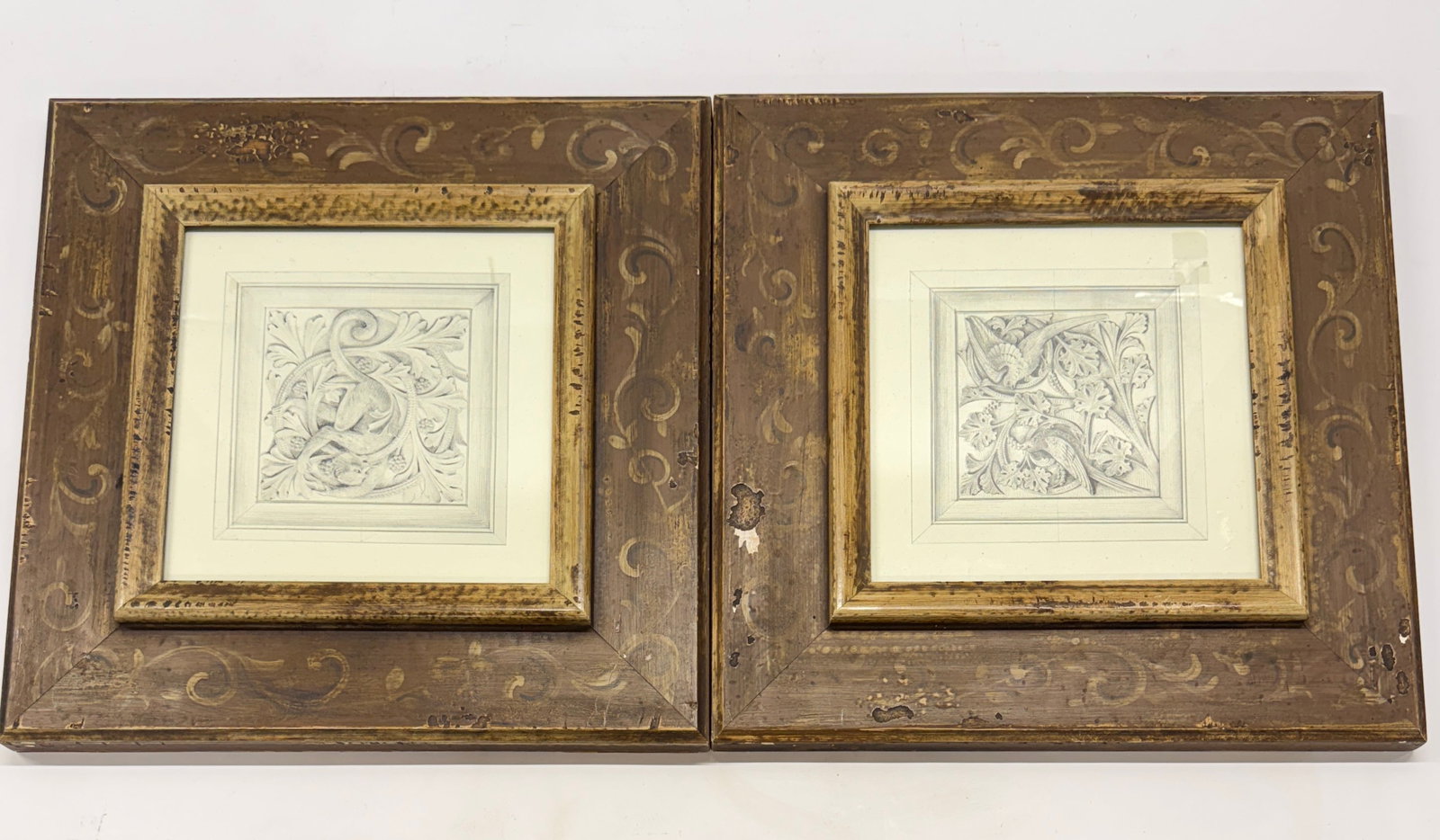 PAIR - RENAISSANCE STYLE ORNAMENTAL STUDIES (1 of 1)