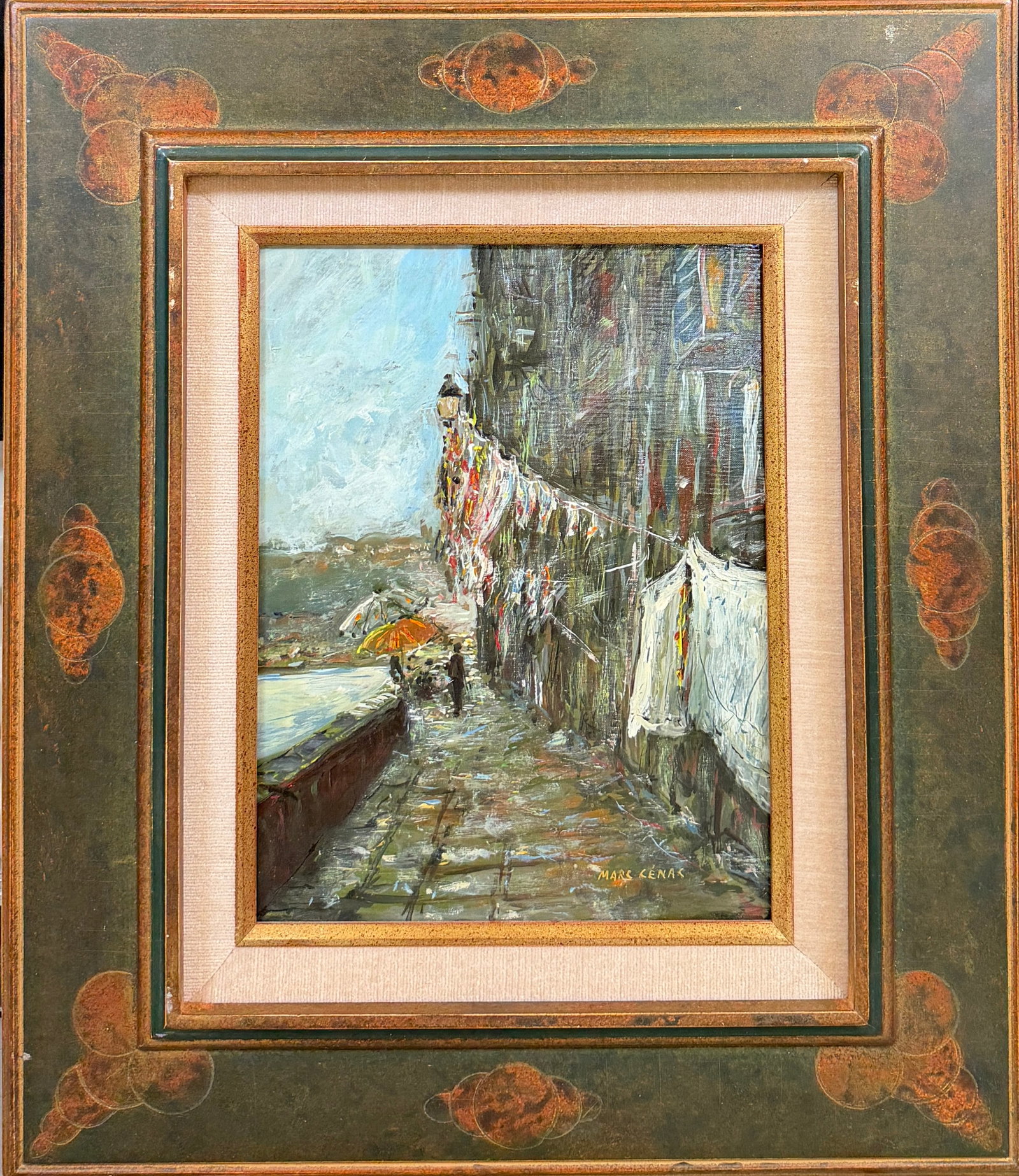 MARC CENAC PAINTING - COASTAL STREET SCENE (1 of 1)