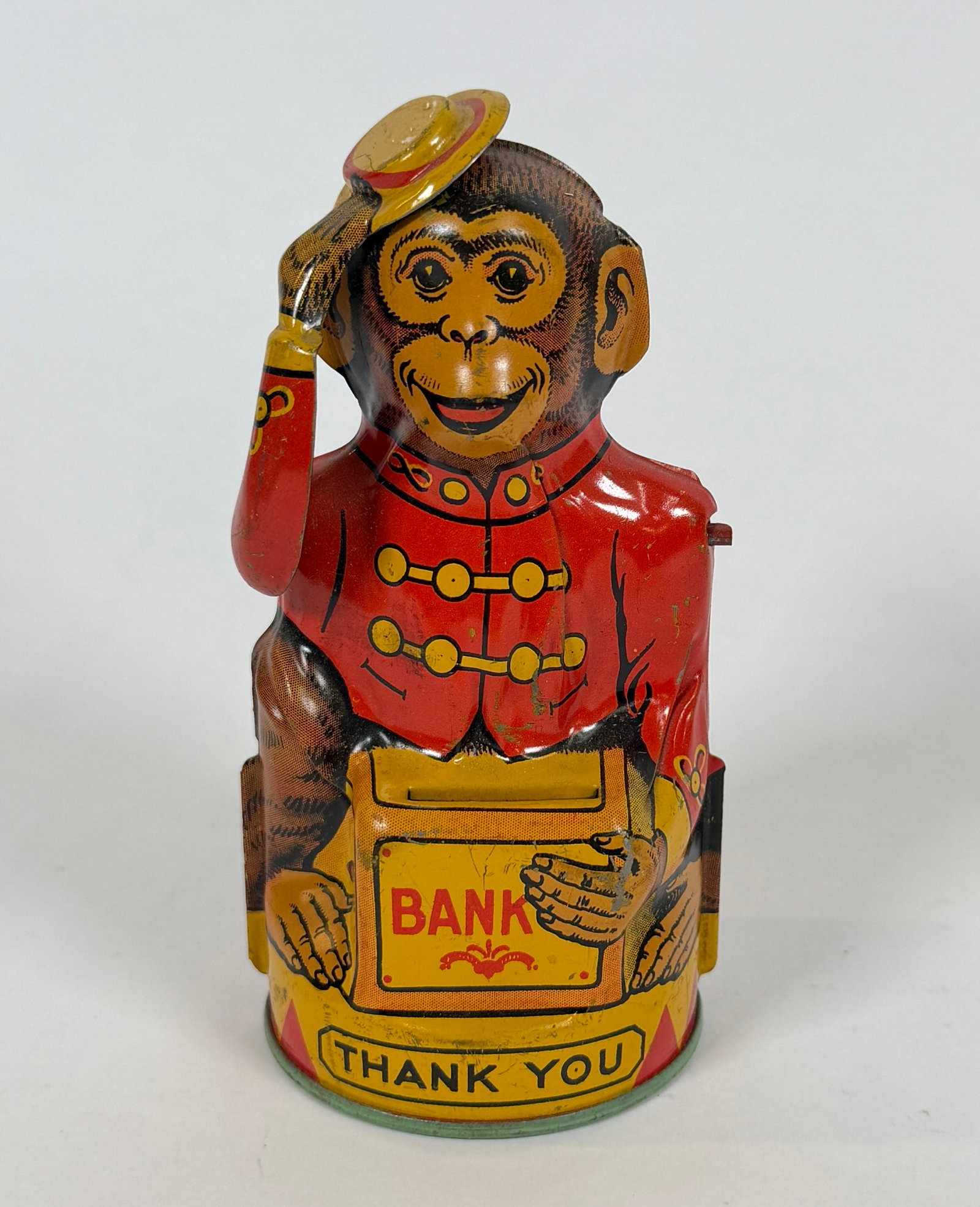 J. CHEIN TIN LITHO ANIMATED COIN BANK (1 of 2)