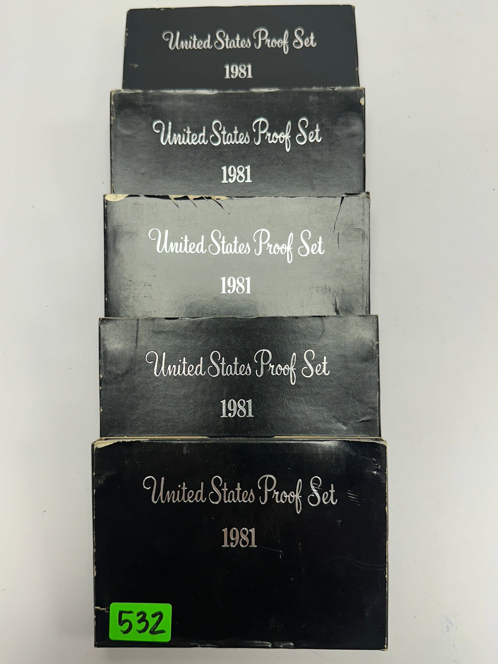 1981 U.S. PROOF OCIN SETS: LOT OF 5, OGP