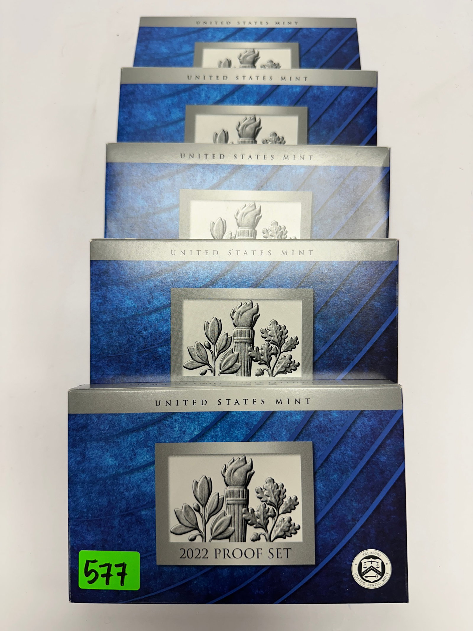 2022 U.S. PROOF COIN SETS: LOT OF 5, OGP