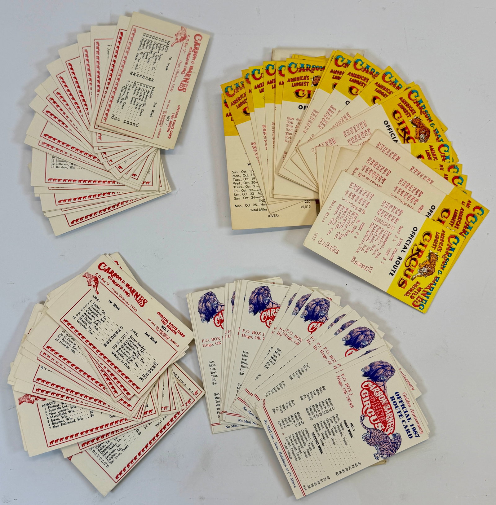 CIRCUS ROUTE CARD COLLECTION - CARSON & BARNES (1 of 1)