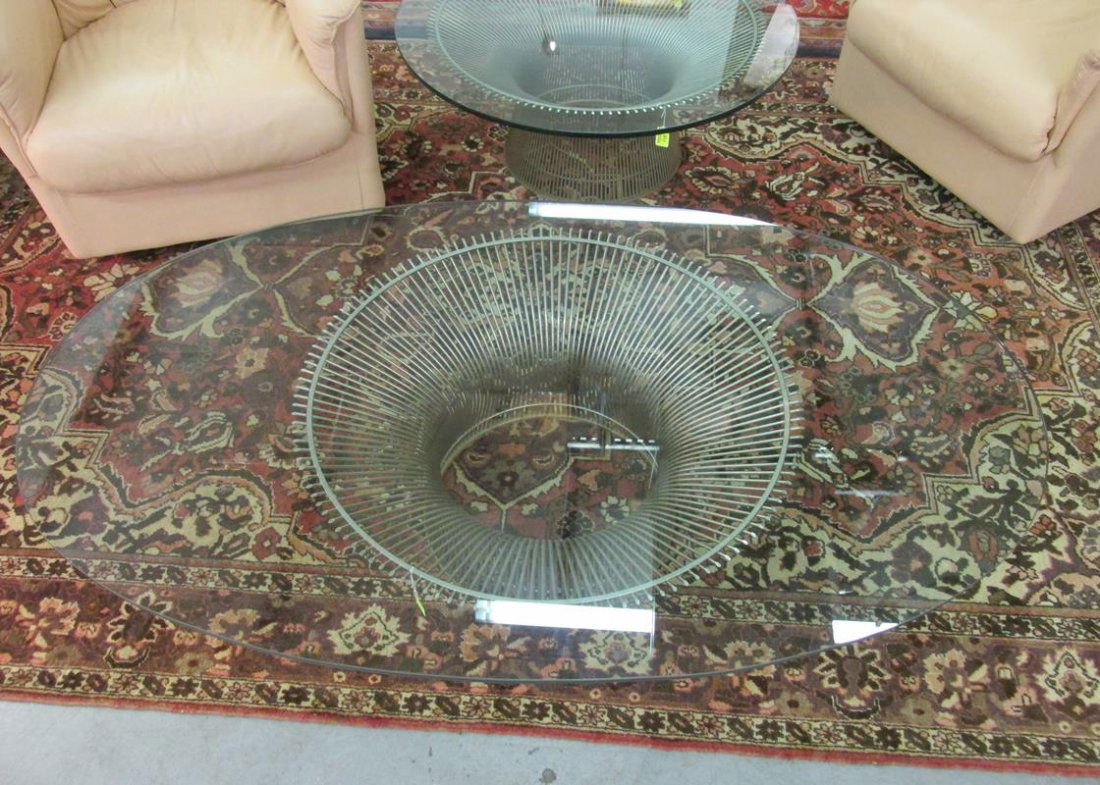 Warren Platner for Knoll wire table with oblong glass: SEE TITLE