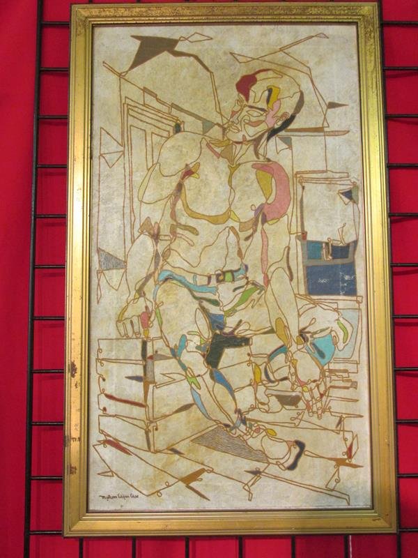 MALCOM EDGAR CASE ORIGINAL MODERNIST PAINTING: SIGNED LL