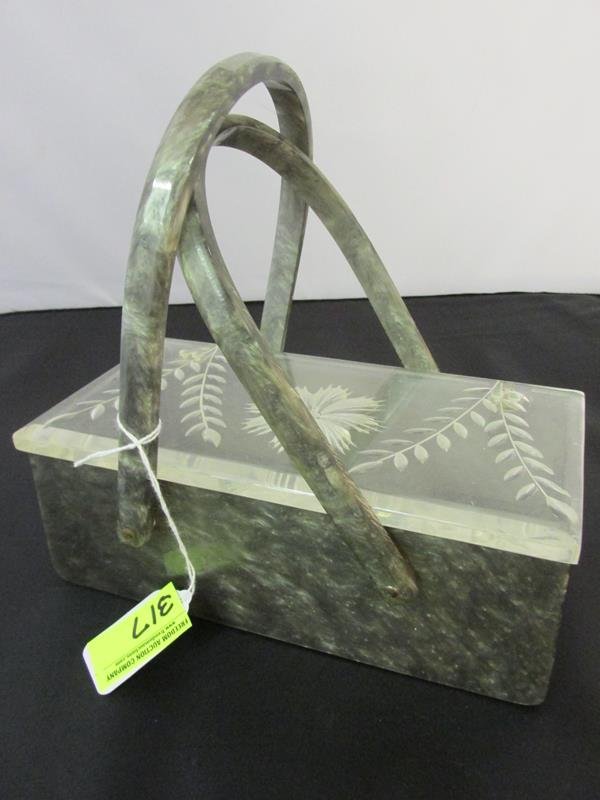 LUCITE AND BAKELITE BOX PURSE: SEE TITLE