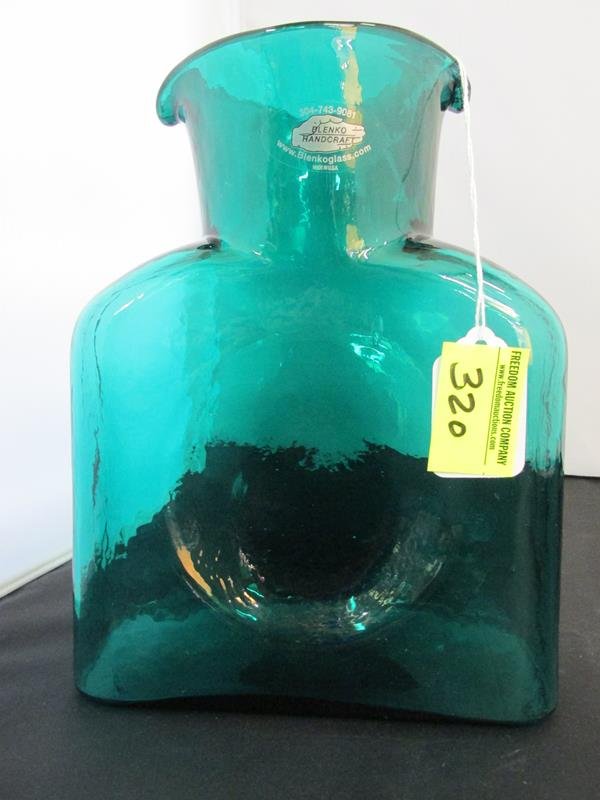 BLENKO GREEN WATER PITCHER, 8": SEE TITLE
