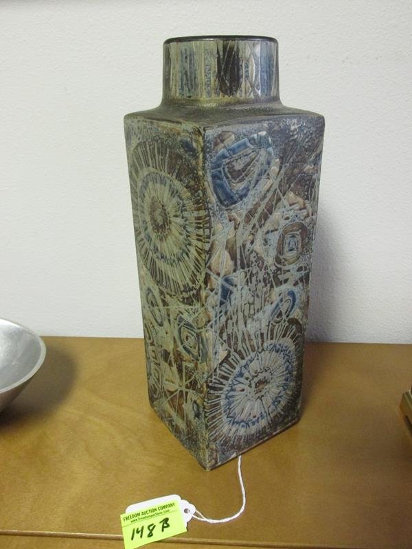 NILS THORSSON FOR ROYAL COPENHAGEN POTTERY: BATIKE-LIKE DESIGN, WAX RELIEF PROCESS, 11"