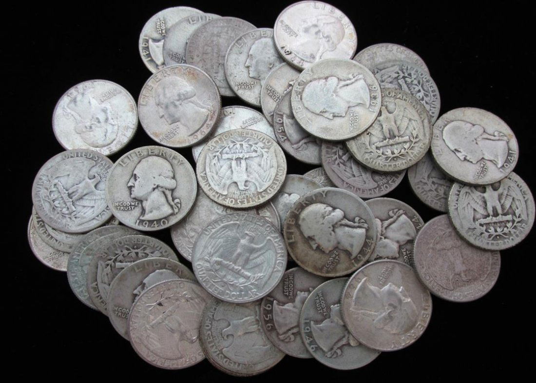 LOT OF 40 WASHINGTON QUARTERS, ASSORTED DATES (1 of 1)
