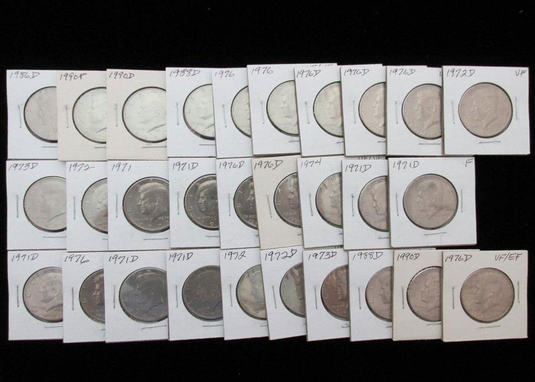 LOT OF 29 POST-70 KENNEDY HALF DOLLARS (1 of 1)