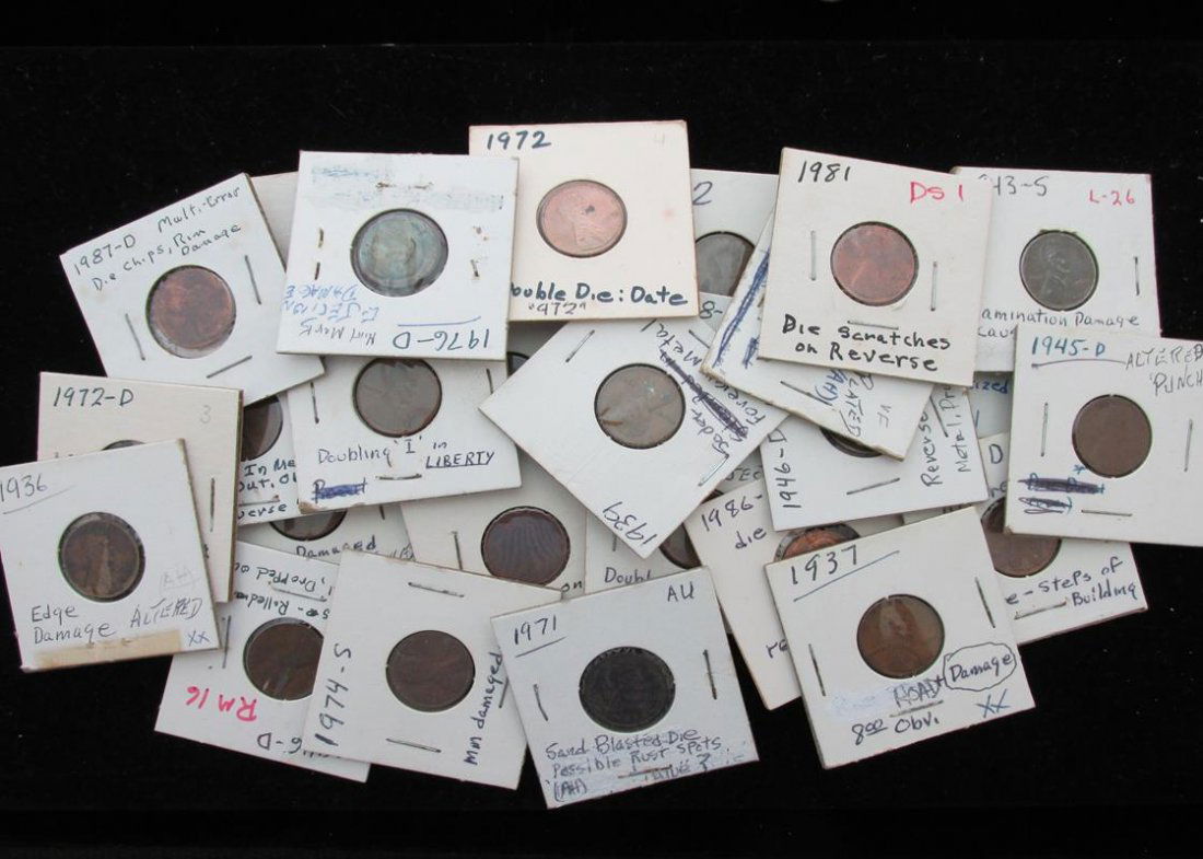 LOT OF ASSORTED US CENT ERROR AND VARIETY CONS (1 of 1)