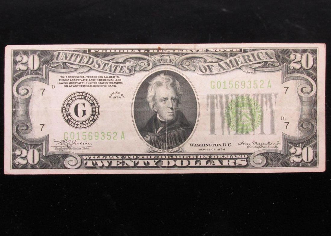 1934 US $20 NOTE - CHICAGO (1 of 2)