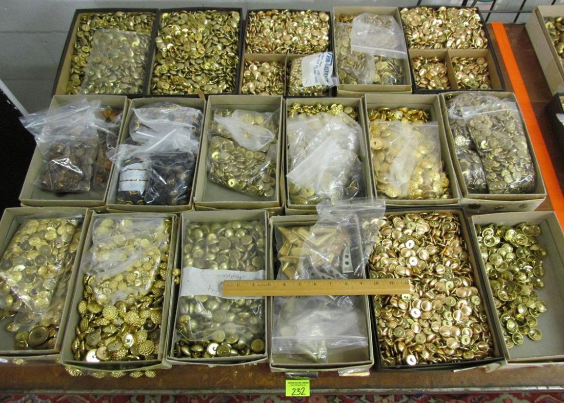 LOT OF GOLD METALLIC DESIGNER BUTTONS (1 of 1)