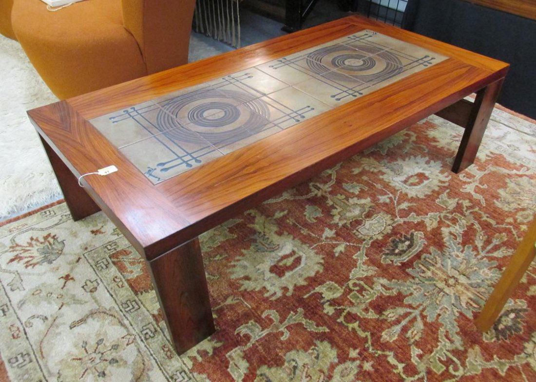 POUL HERMANN POULSEN FOR GANGSO/NORWAY COFFEE TABLE: ROSEWOOD, SIGNED TILE